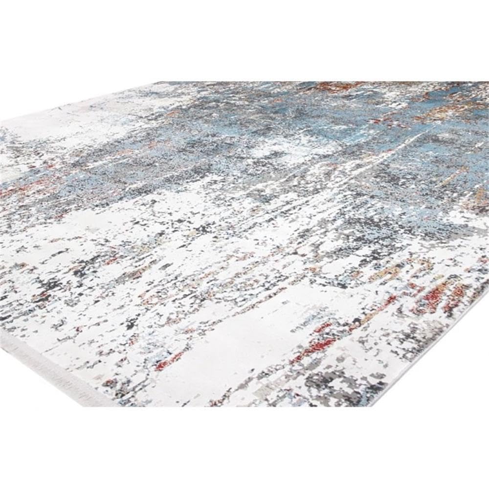 Bashian Collection Luxury Power Loom Viscose & Polyester Area Rug - 2.6’ x 8’ Ivory/Rust Runner Rug for Entryway, Living Room, Bedroom - Soft & Durable Home Decor for Modern Interior Design