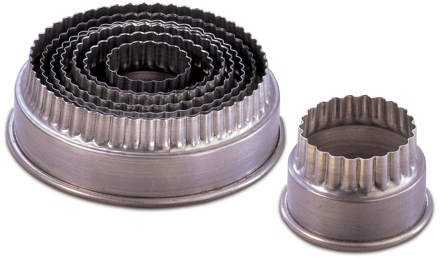 8-Piece Seamless Fluted Pastry Cutter Set - Perfect for Pie Crusts, Cookies & Baking Decorations