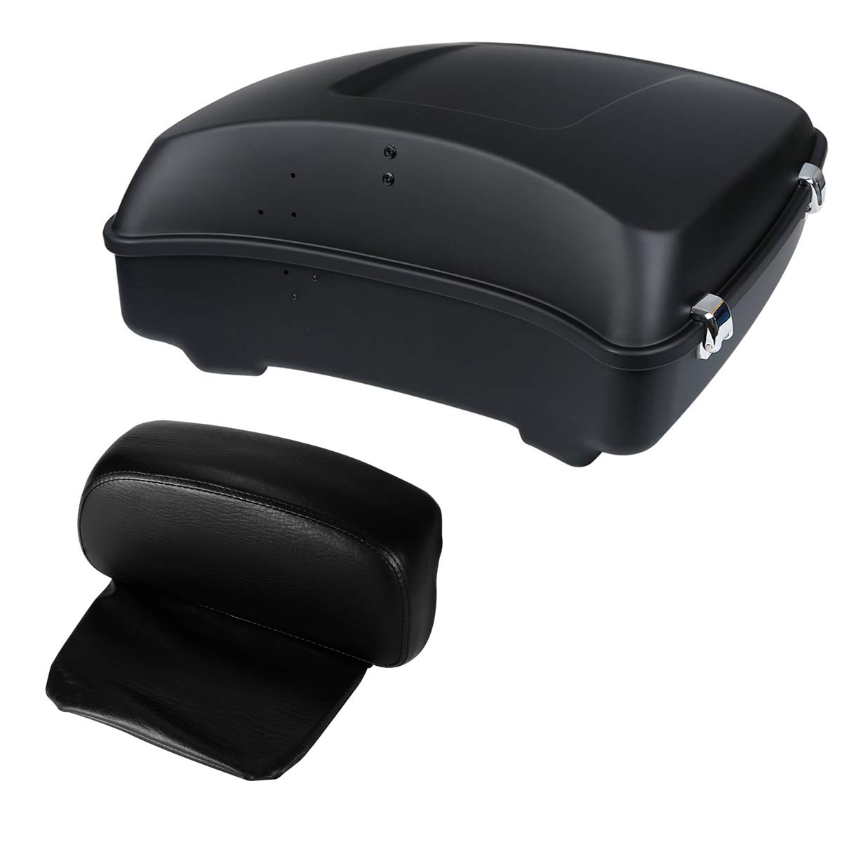 XMT-MOTO Matte Black Chopped Tour Pack Luggage Kit with Backrest Pad & Fitted Lining for Harley Touring (Road King, Road Glide, Street Glide, Electra Glide, Ultra-Classic 2014-2023) - Perfect for Long-Distance Rides & Motorcycle Travel Accessories