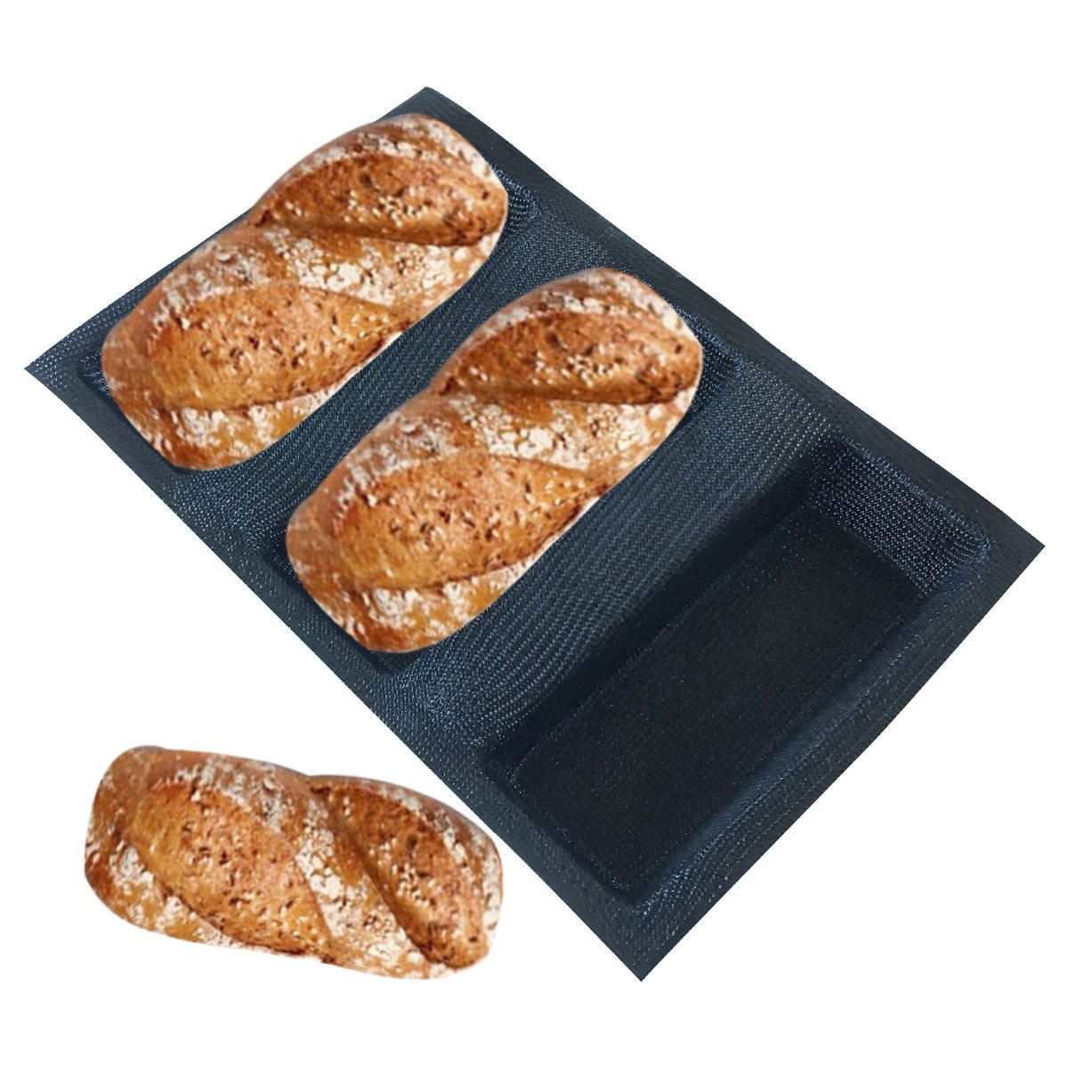 Non-Stick Square Silicone Bread Mold - Mesh Silicone Coated Fiberglass Baking Tray for Crusty Loaf Bread | Perfect for Small Toaster Ovens & Homemade Artisan Baking