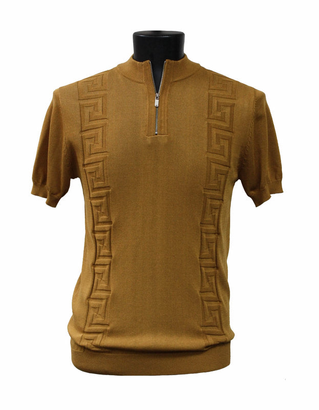 Bassiri Gold Short Sleeve Sweater for Women - Soft Knit Pullover Top Q126 - Perfect for Casual Outings, Office Wear & Date Nights