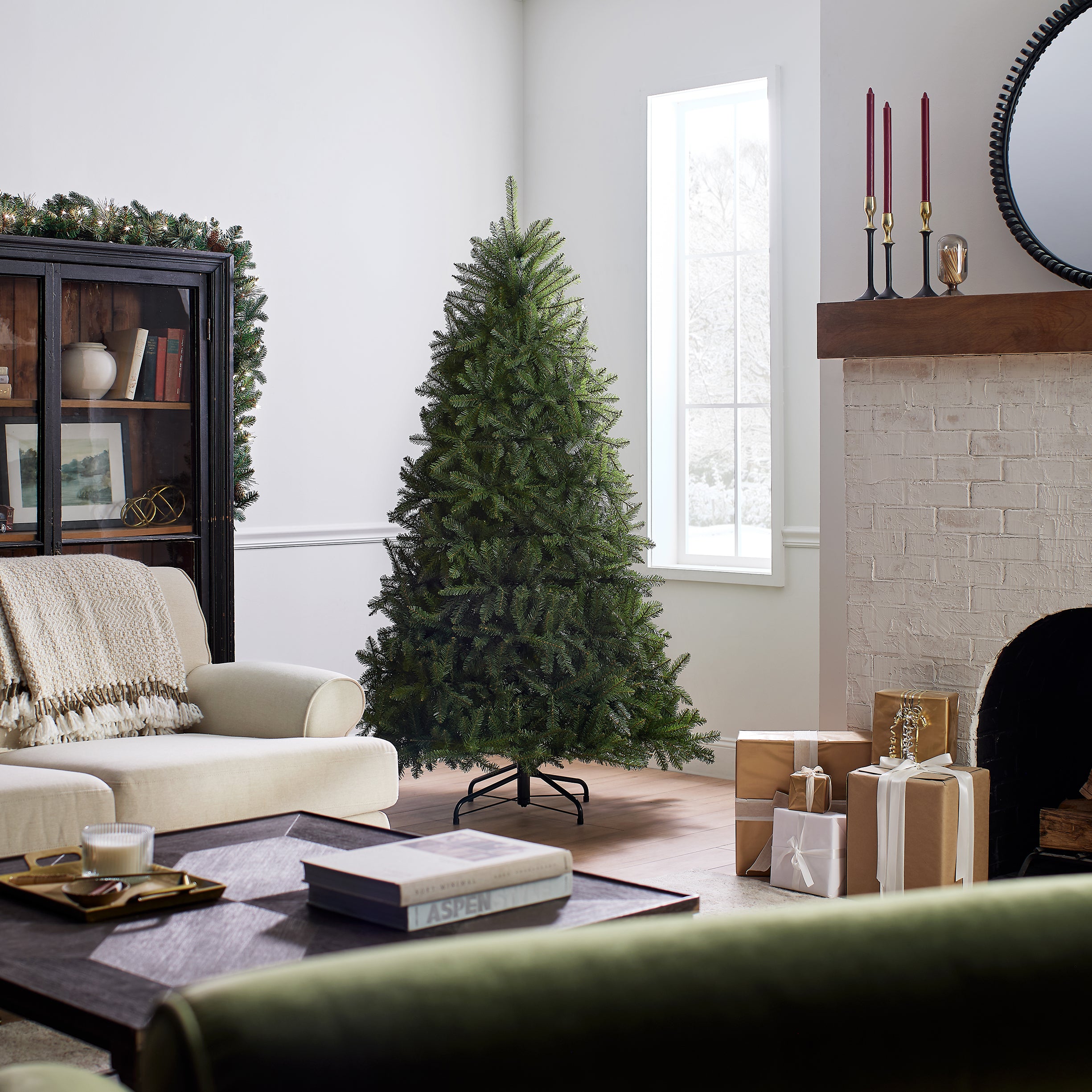 6.5 ft. Dunhill Fir Artificial Christmas Tree - Premium Realistic Holiday Decor for Home, Office & Party | Flocked Tips & Easy Setup