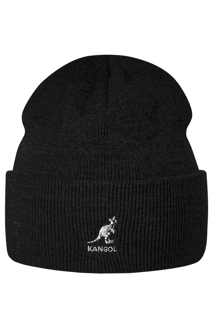 Kangol Acrylic Pull-On Beanie Hat for Men & Women - Soft Winter Knit Cap in Black - Perfect for Cold Weather, Outdoor Activities & Casual Style