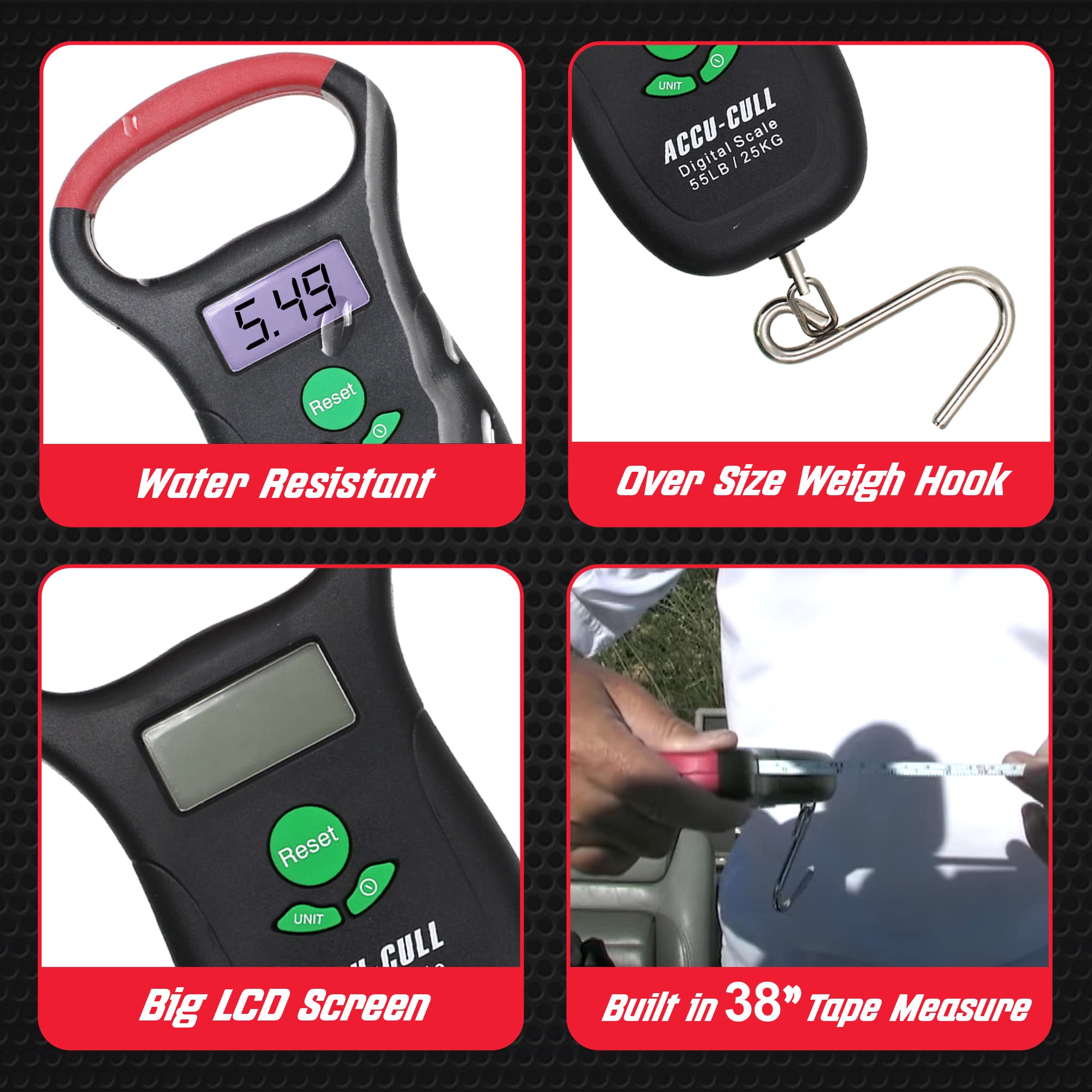 **Accu Cull Digital Fish Scale - Portable Tournament Fishing Gear for Bass & Freshwater Fishing - Best Fishing Gifts for Men - Perfect for Weighing Catch in Tournaments, Lakes & Outdoor Adventures**