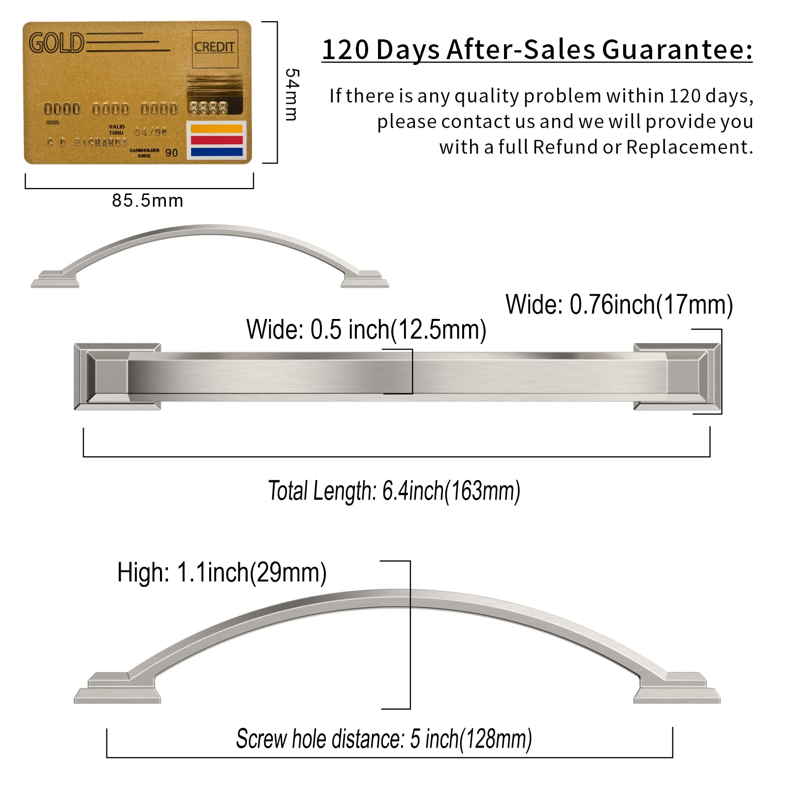 Amerdeco 15 Pack Brushed Satin Nickel Cabinet Pulls 5 Inch (128mm) Hole Centers - Modern Kitchen Cabinet Handles & Bathroom Drawer Pulls for Dressers, Cabinets & Furniture (ZH0016) - Perfect for Home Renovation & DIY Projects