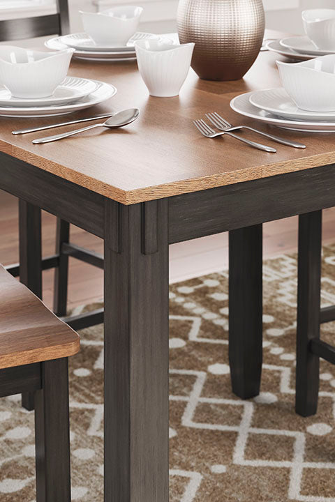 Gesthaven Brown Wooden Dining Table Set with 4 Chairs - D396 223 - Perfect for Small Spaces, Breakfast Nook, and Cozy Family Meals