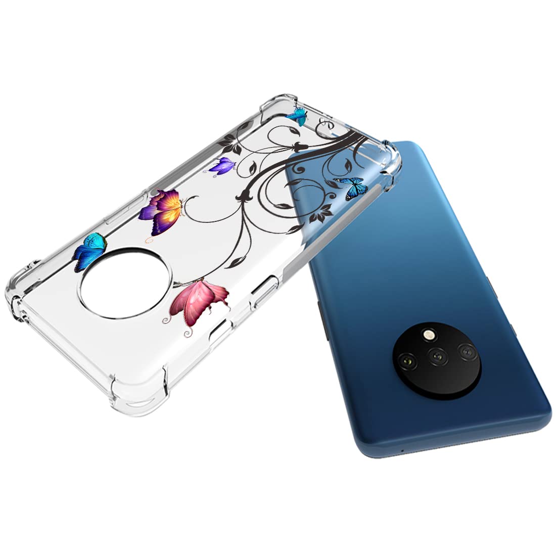 OnePlus 7T Case HD1907 - Cute Butterfly Design Soft TPU Shockproof Protective Phone Cover for Women & Girls | Perfect for Daily Use, Work & Travel