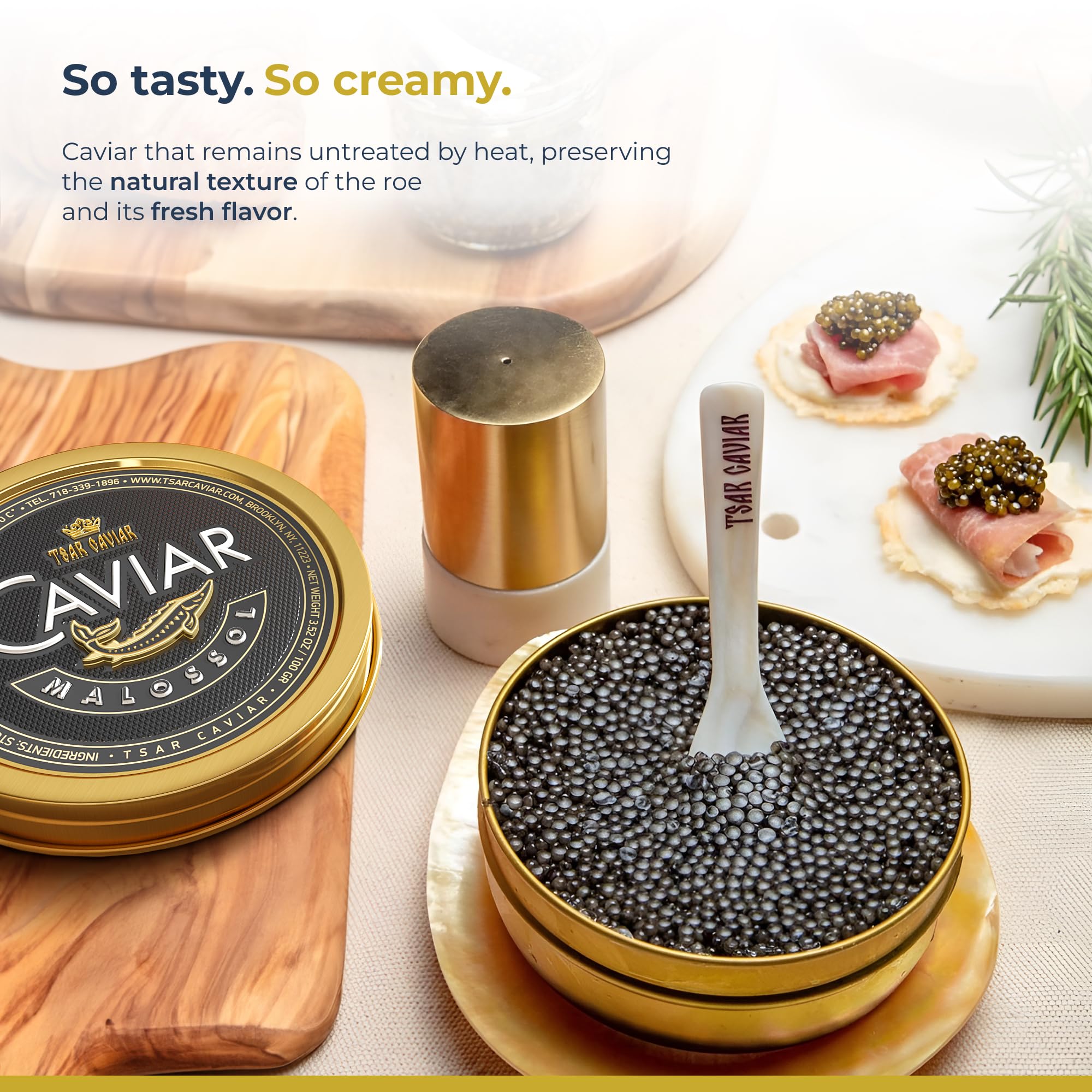 Premium TSAR CAVIAR Imperial Kaluga Fusion Caviar 8.8 oz (250G) - Fresh Black Sturgeon Caviar - Light-Salted Osetra Malossol Fish Roe - Gourmet Food Gift Box with Overnight Delivery - Perfect for Special Occasions, Luxury Gifts & Fine Dining Experiences