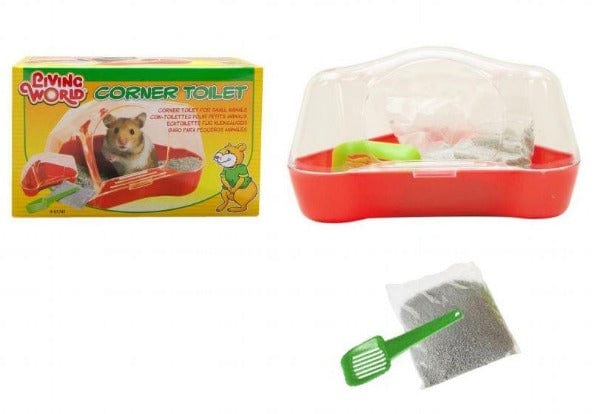 Living World Corner Toilet for Hamsters and Gerbils - Small Pet Litter Box with High Sides, Easy to Clean - Perfect for Cage Hygiene & Odor Control in Small Animal Habitats