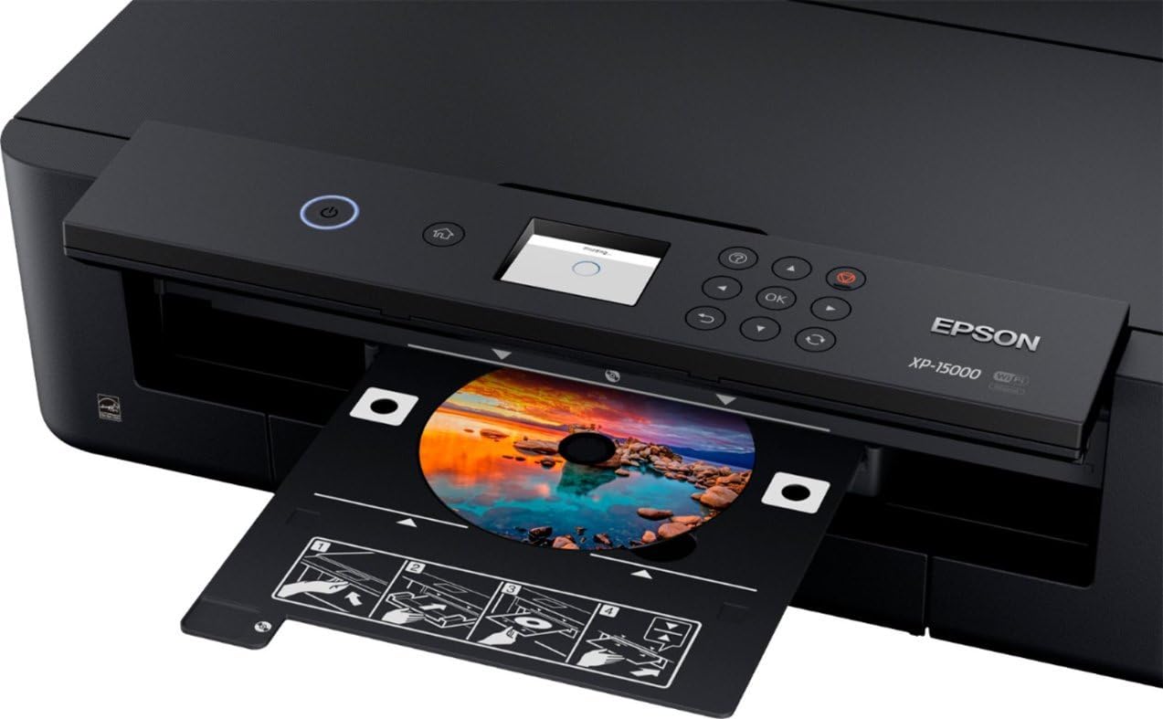 Epson Expression Photo HD XP-15000 Wireless Wide-Format Color Printer with MTC Cable - High-Quality Photo Printing for Home & Office, Compatible with Amazon Dash Replenishment (Black) | Perfect for Photographers, Artists & Small Businesses