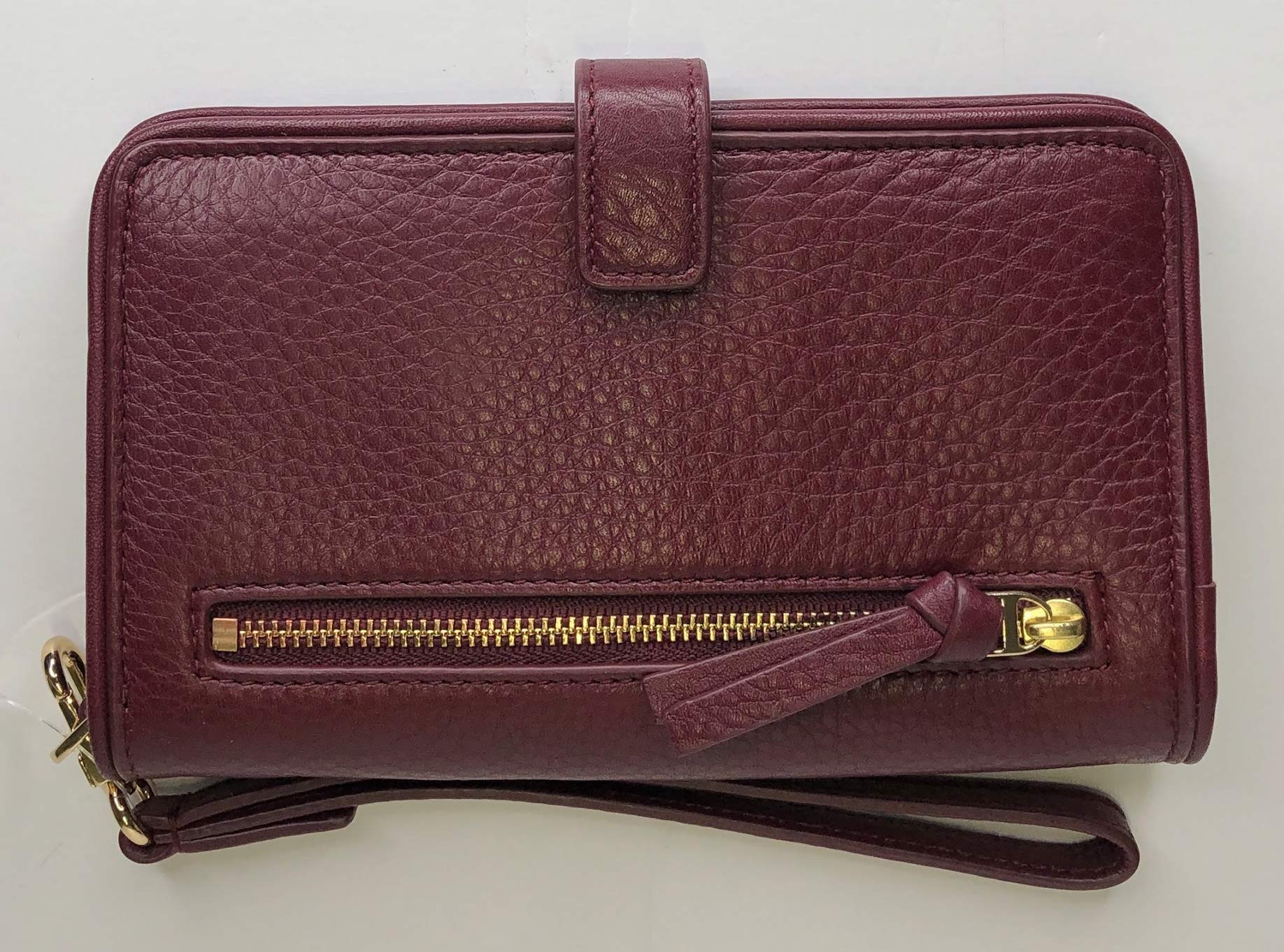 Tory Burch Britten Smartphone Wallet Wristlet Crossbody Bag - Imperial Garnet | RFID Blocking | Perfect for Everyday Use, Travel & Shopping