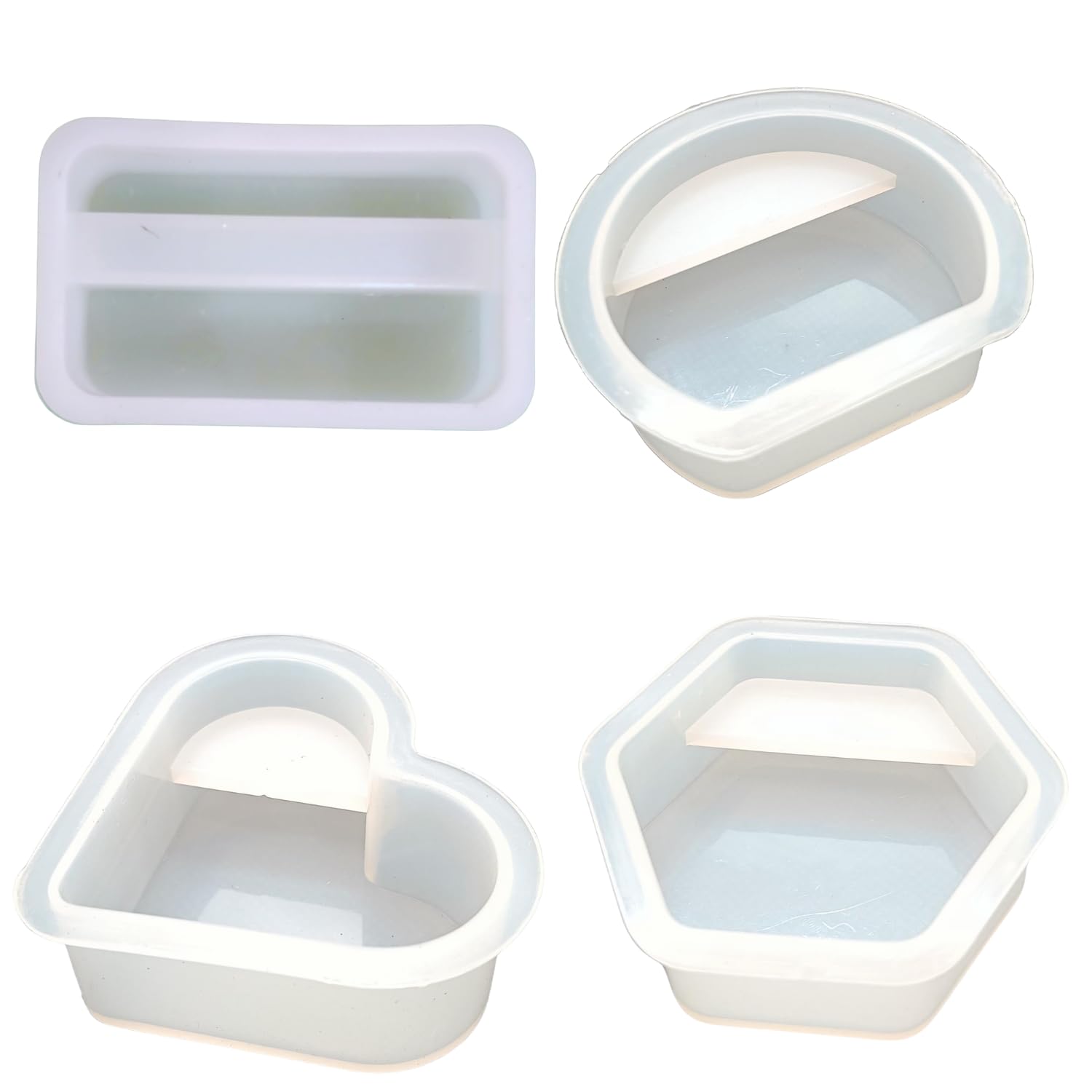 Snoogg Silicone Card Holder Mold - 3 Shapes & Rectangular Phone Stand for Office Desk Organizer | DIY Personalized Gift for Corporate, Home & Travel Use
