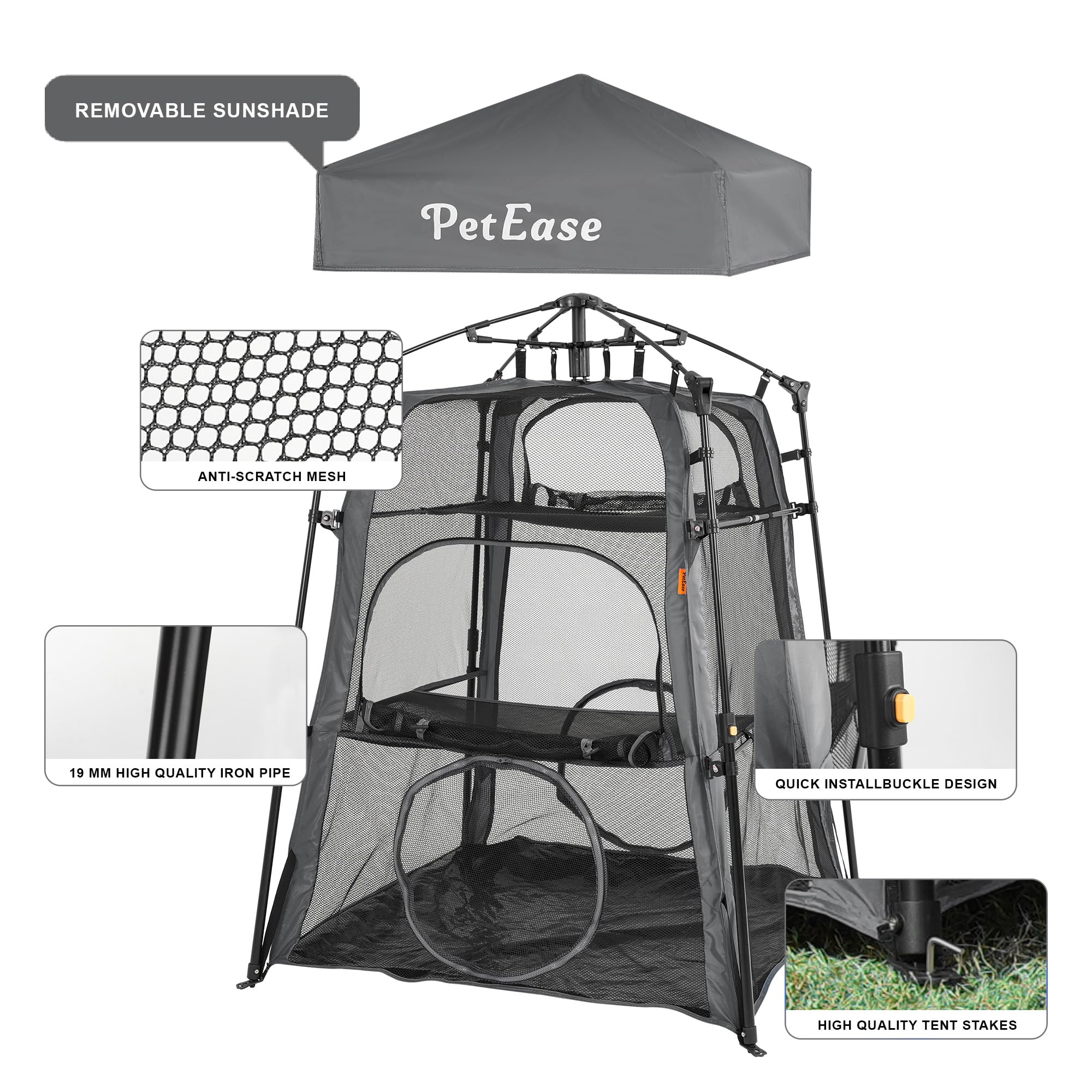 Cat Tower Tent - Breathable Mesh Outdoor & Indoor Cat Enclosure Playpen - Portable Exercise Tent for Cats - Perfect for Patio, Backyard & Home Play Areas