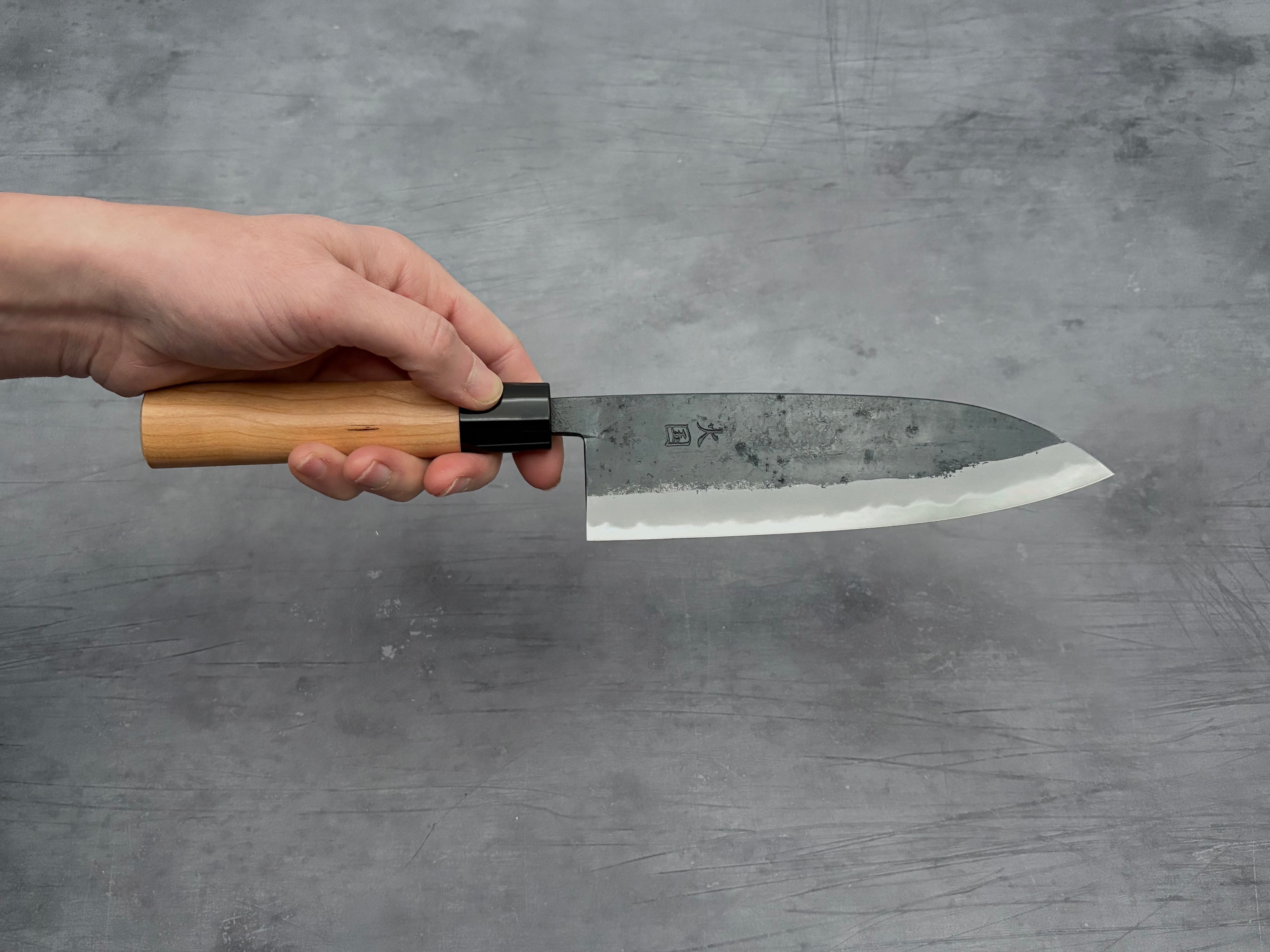 Premium Yukihiro Sakai Hinokuni White #1 Santoku Knife - Japanese High-Carbon Steel Blade for Professional Chefs & Home Cooking - Perfect for Slicing, Dicing & Mincing Vegetables, Meat & Fish