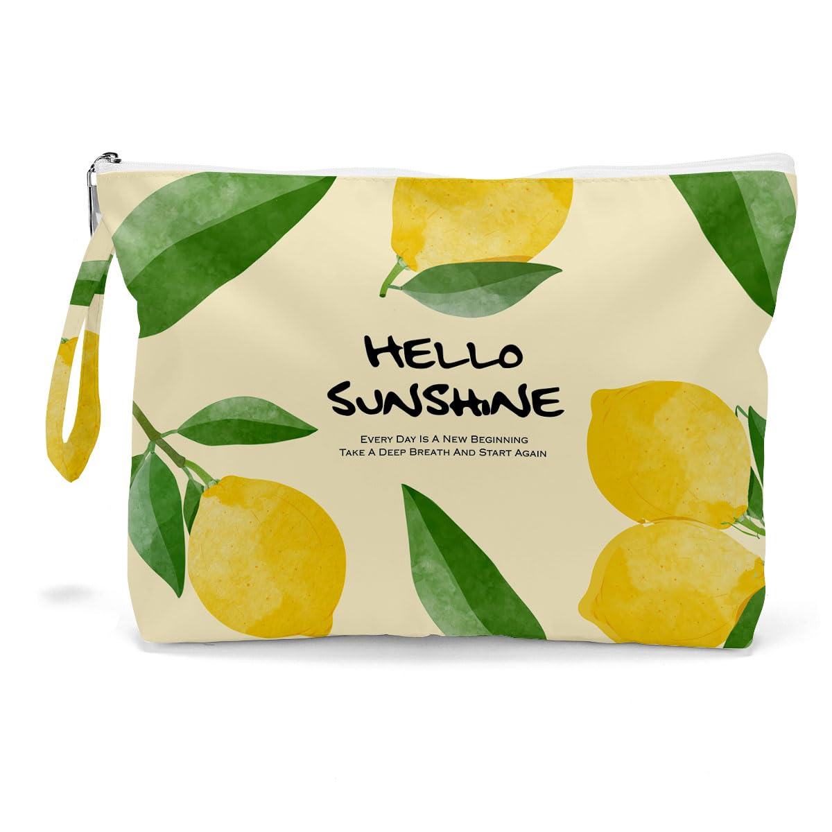 Waterproof Large Capacity Travel Makeup Bag for Women - Cosmetic & Toiletry Organizer with Zipper - Perfect for Travel, Gym, Beach & Daily Use - Cute Lemon Print Design for Girls, Moms & Friends