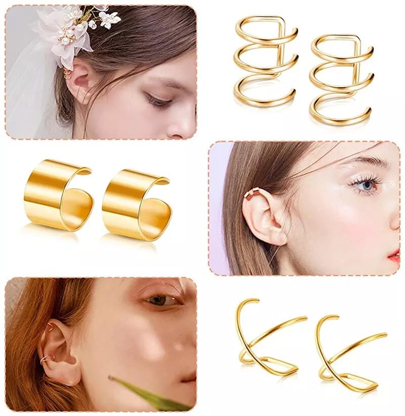YouBella Fashion Jewelry 36-Piece Clip-On Ear Cuff Earrings Set for Women & Girls - Punk Non-Piercing Earrings for Parties, Concerts & Daily Wear