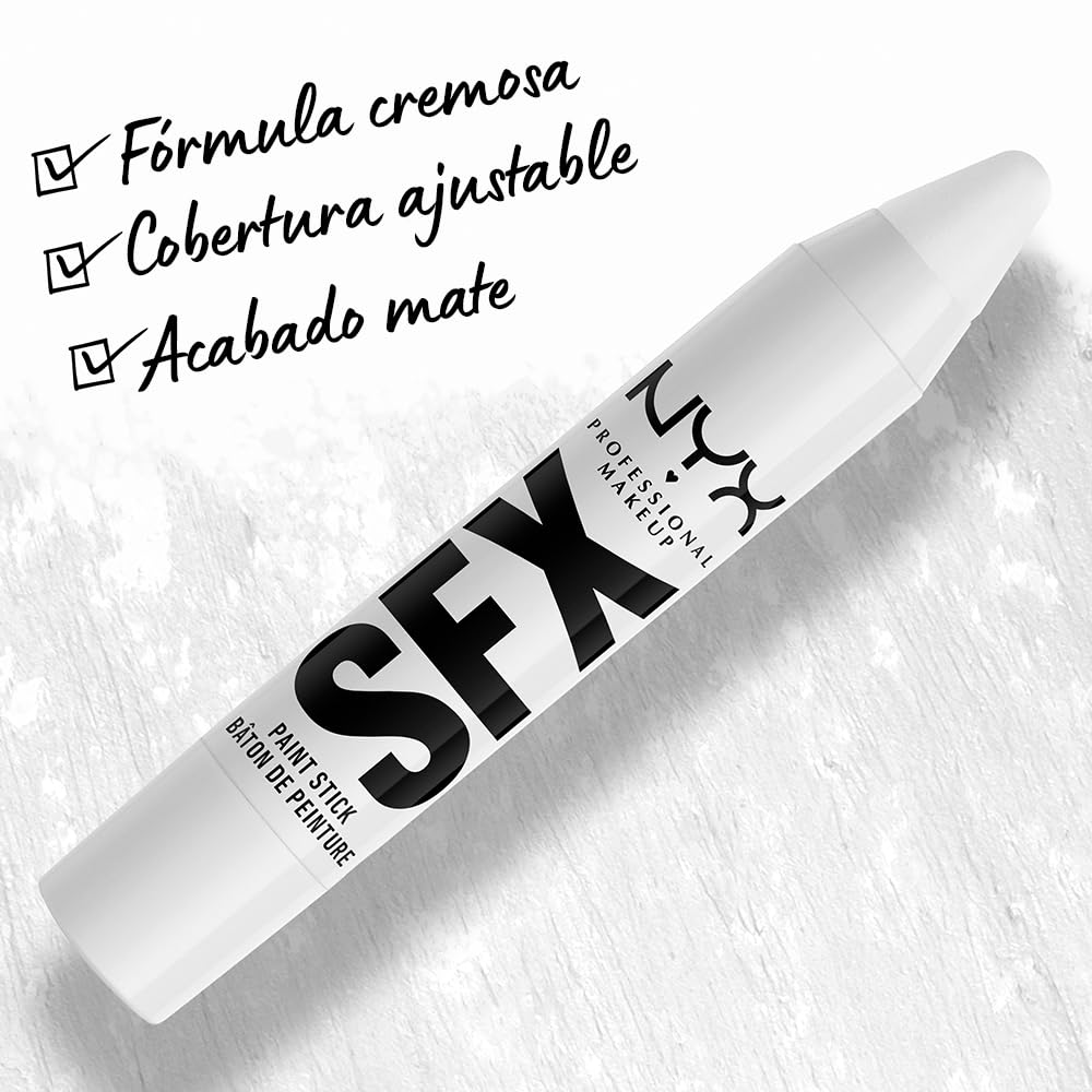 NYX Professional SFX Face & Body Paint Sticks - White | Waterproof, Long-Lasting Makeup for Halloween, Cosplay & Special Effects | Perfect for Costume Parties, Theater & SFX Artists