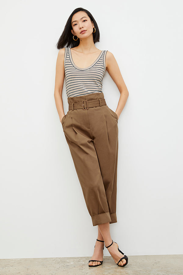 Talulah Eco Chino Pants in Sepia - Sustainable Women's Casual Trousers for Work & Everyday Wear