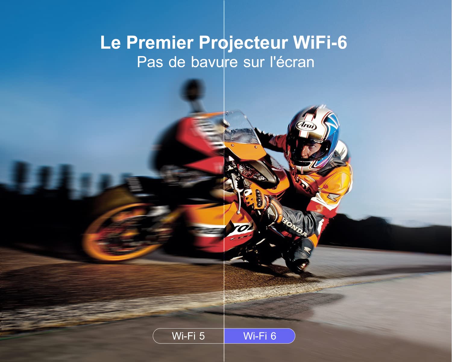 WiMiUS 4K Projector with Auto Focus & Keystone - 30000 Lumens Full HD 1080P, WiFi6 Bluetooth, 50% Zoom - Portable Home Theater for Movies, Gaming (PS5), Outdoor Movie Nights with Phone/TV Stick Compatibility