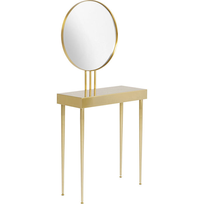 Curved Mirror with Console Table - 60