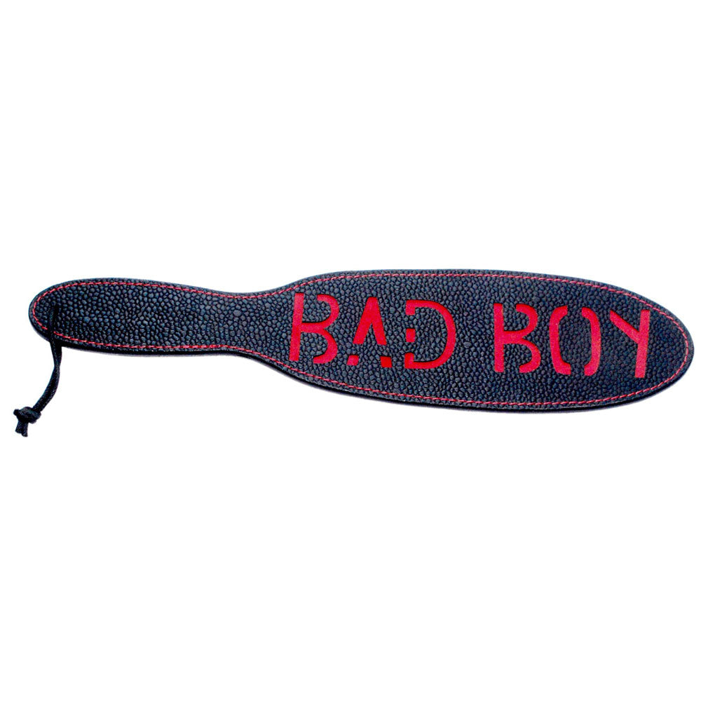 Premium Grain Leather Bad Boy Paddle - Handcrafted Spanking Paddle for BDSM, Adult Play & Sensation Play - Perfect for Couples, Roleplay & Sensual Exploration
