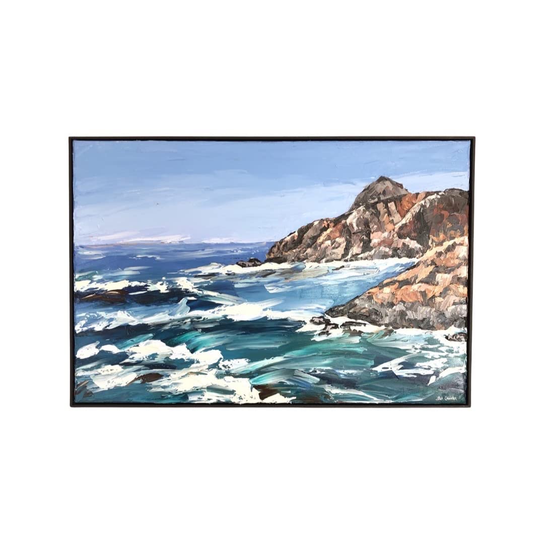 Floating Wood Frame for 1.5 Inch Deep Canvas Paintings, Artwork, and Photos - 36x48 Inches, Black - Perfect for Gallery Walls, Home Decor, and Office Display