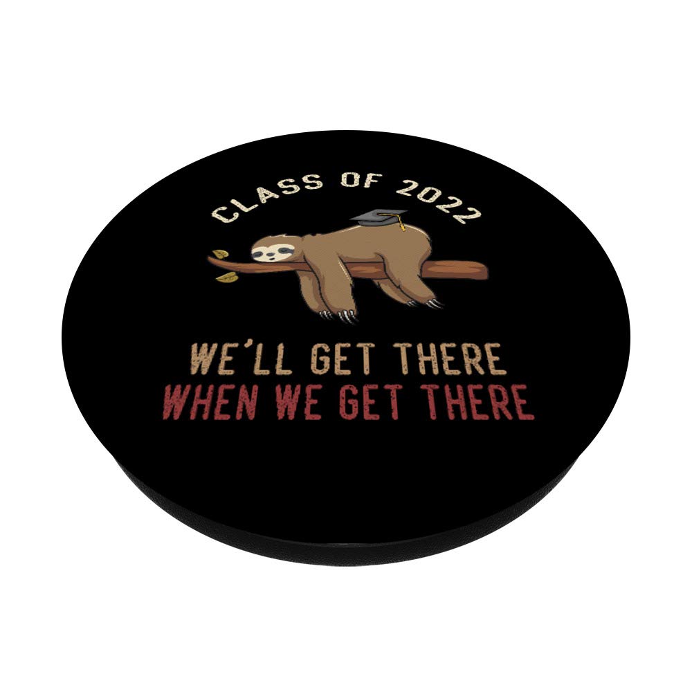 Funny Retro Sloth Graduation Cap for Class of 2022 - Swappable PopGrip & PopSocket Phone Grip - Perfect Graduation Gift for High School & College Seniors
