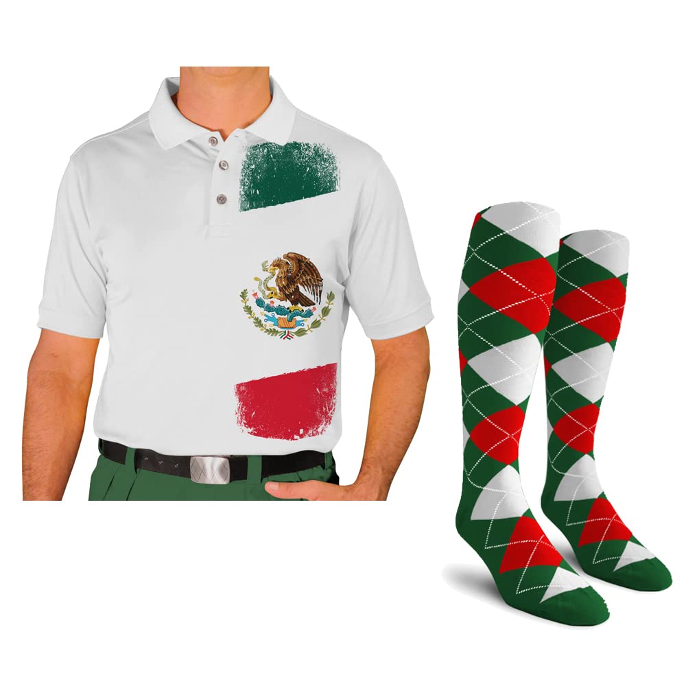 Men's Homeland Golf Shirt with Socks - Breathable Polo Shirt & Comfortable Socks Set for Golfing, Casual Wear & Outdoor Activities