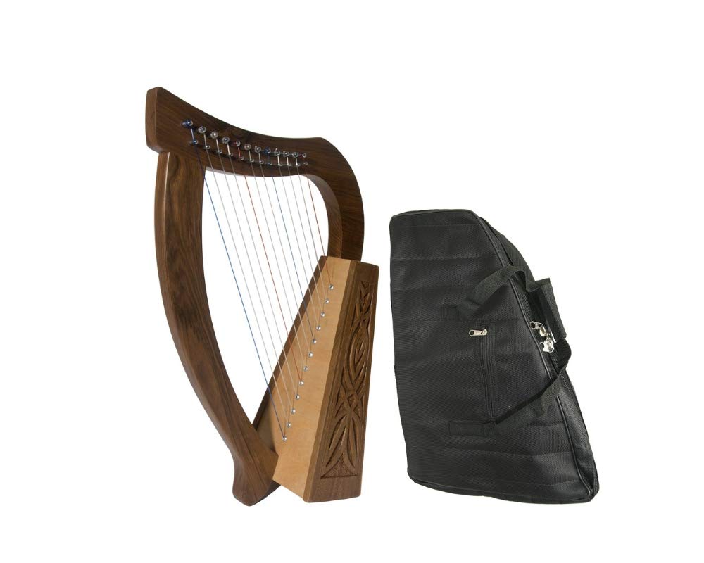 Baby Celtic Harp with Carry Case - 19 String Birch Wood Harp for Kids & Beginners | Perfect for Home Practice, Music Lessons & Travel