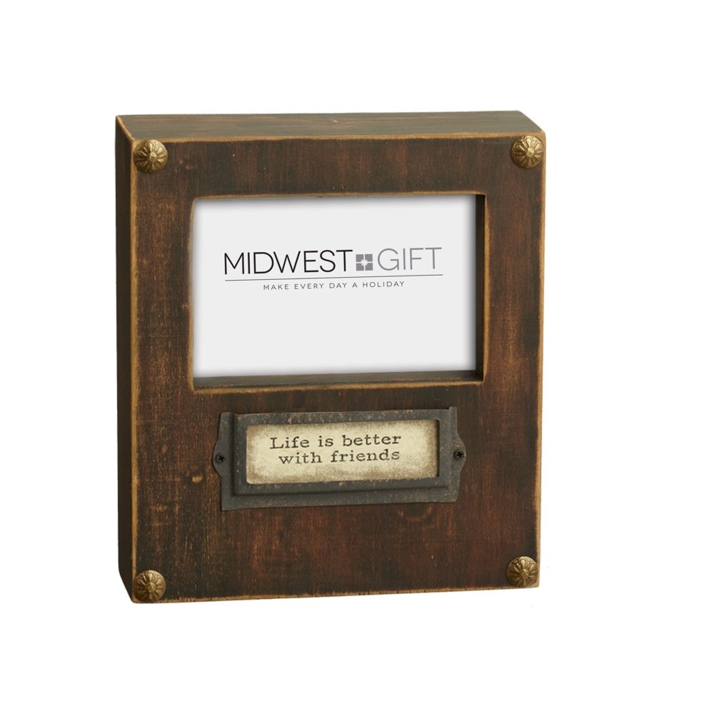 Midwest-CBK Life is Better with Friends Shadow Box Frame for 4x6 Photos - Perfect for Home Decor, Wall Display, and Cherished Memories