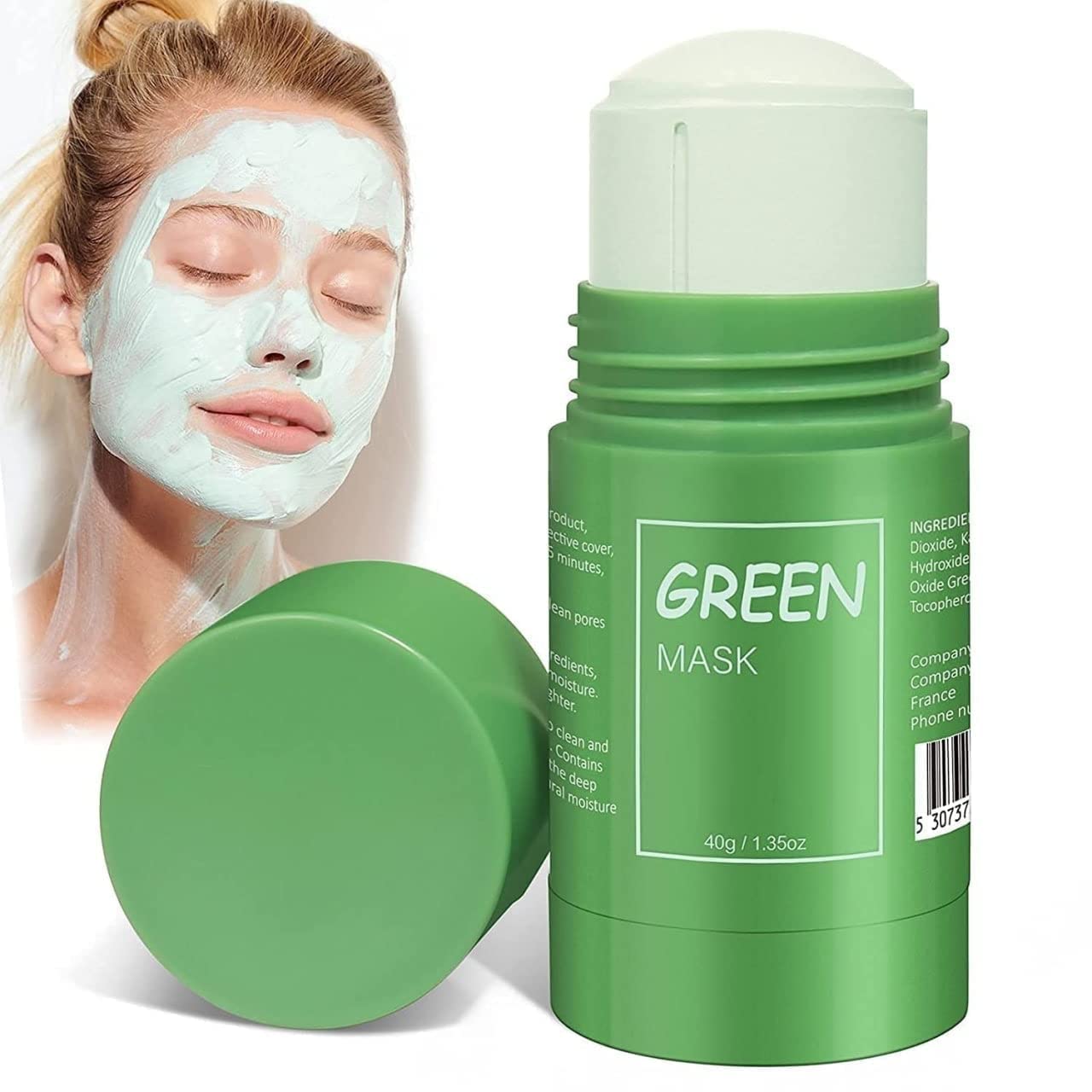 Homevilla Green Tea Purifying Clay Stick Mask - Oil Control & Anti-Acne Solid Cleansing Face Mask, Portable Detox Mud Mask for Blackhead Removal & Pore Minimizing | Perfect for Travel, Gym & Daily Skincare Routine