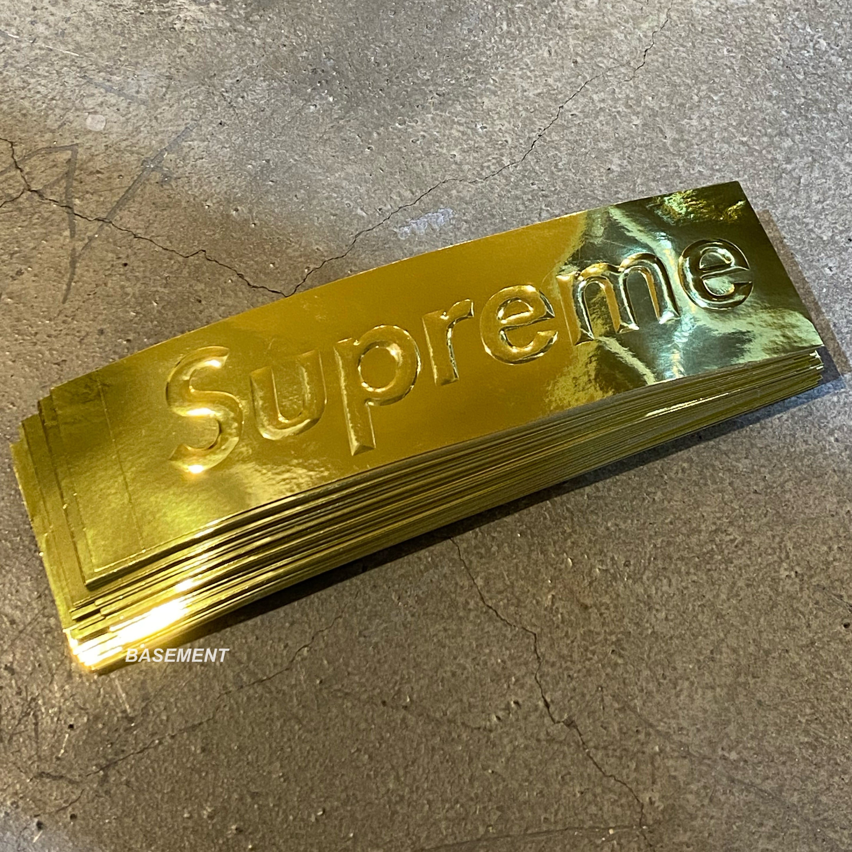 Supreme Gold Box Logo Sticker - Premium Collectible Decal for Laptops, Skateboards & Water Bottles - Limited Edition Streetwear Accessory