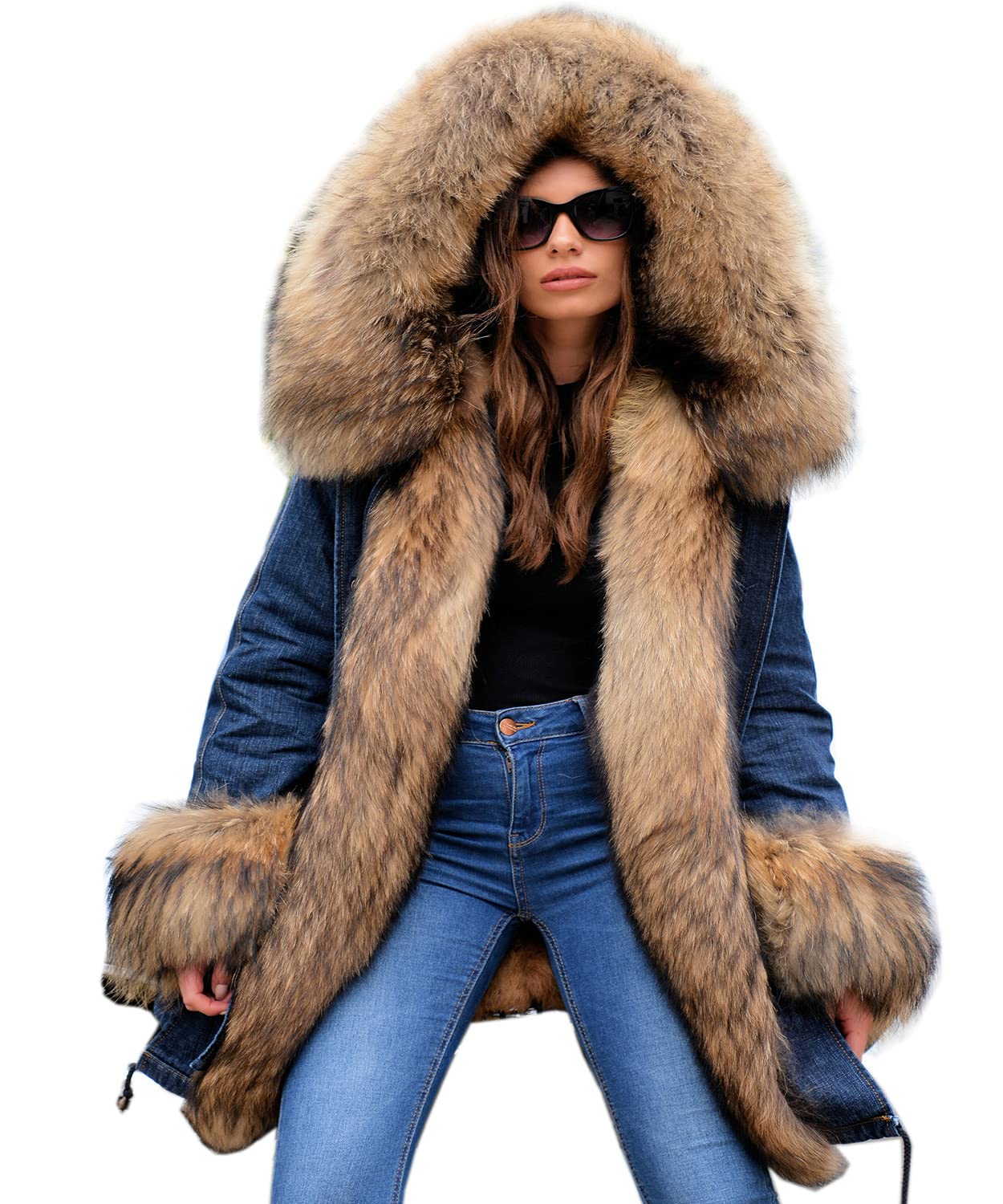 Women's Winter Coat with Faux Fur Hood - Thick Warm Plus Size Parka Jacket for Outdoor Activities | Casual Fashion Coat for Cold Weather