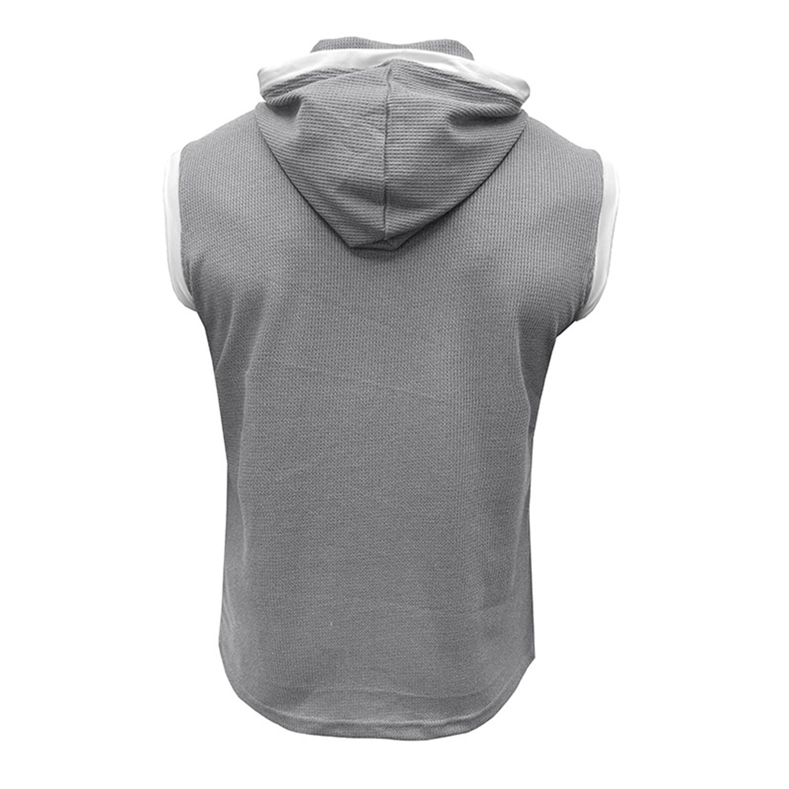 Men's Waffle Tank Top Hoodie - Sleeveless Gym Hooded Shirt for Bodybuilding & Workout - Muscle Shirt for Casual Wear, Beach & Hippie Style - Perfect for Gym Training, Summer Outfits and Streetwear Fashion
