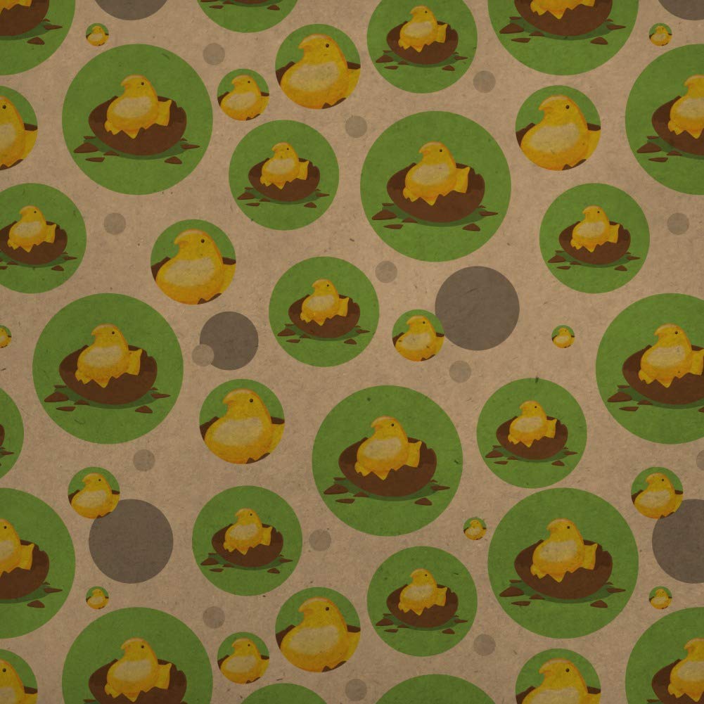 Premium Kraft Easter Egg Wrapping Paper Roll - Peeps Hatching Design for Gift Wrapping, Easter Baskets & Party Decorations