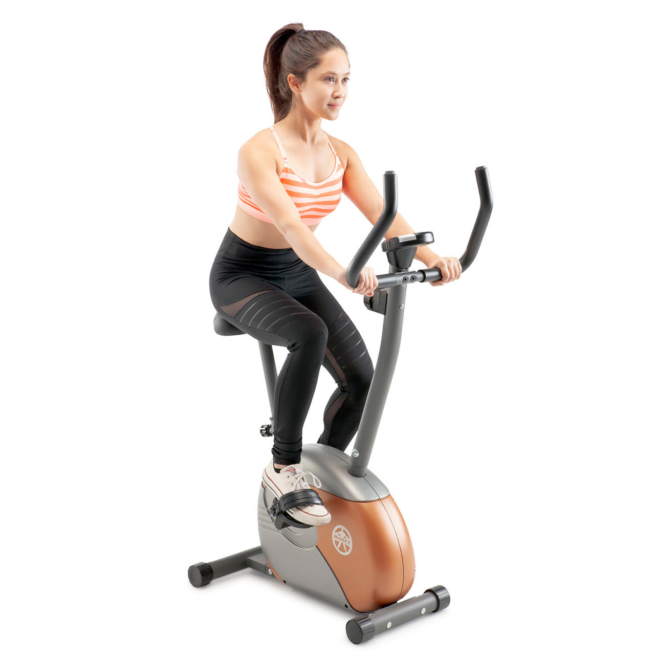 Marcy ME 708 Upright Exercise Bike for Home Gym - Indoor Cycling Bike with Adjustable Seat & Resistance - Perfect for Cardio Workouts & Weight Loss