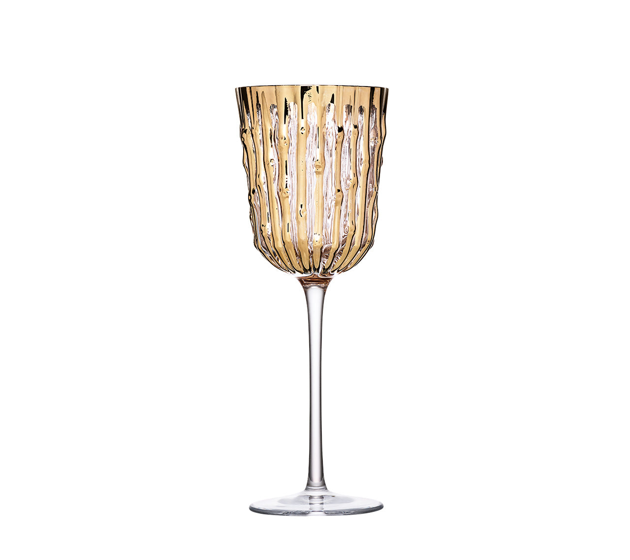 Premium Gold Bamboo Wine Glasses Set of 4 - Elegant Stemware for White & Red Wine - Perfect for Dinner Parties, Weddings & Home Decor