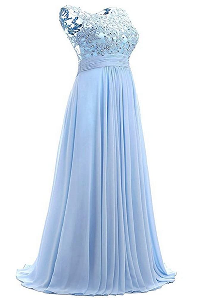 Elegant Long Beaded Chiffon Bridesmaid Dresses for Women - Formal Prom Gown for Weddings, Parties & Special Occasions