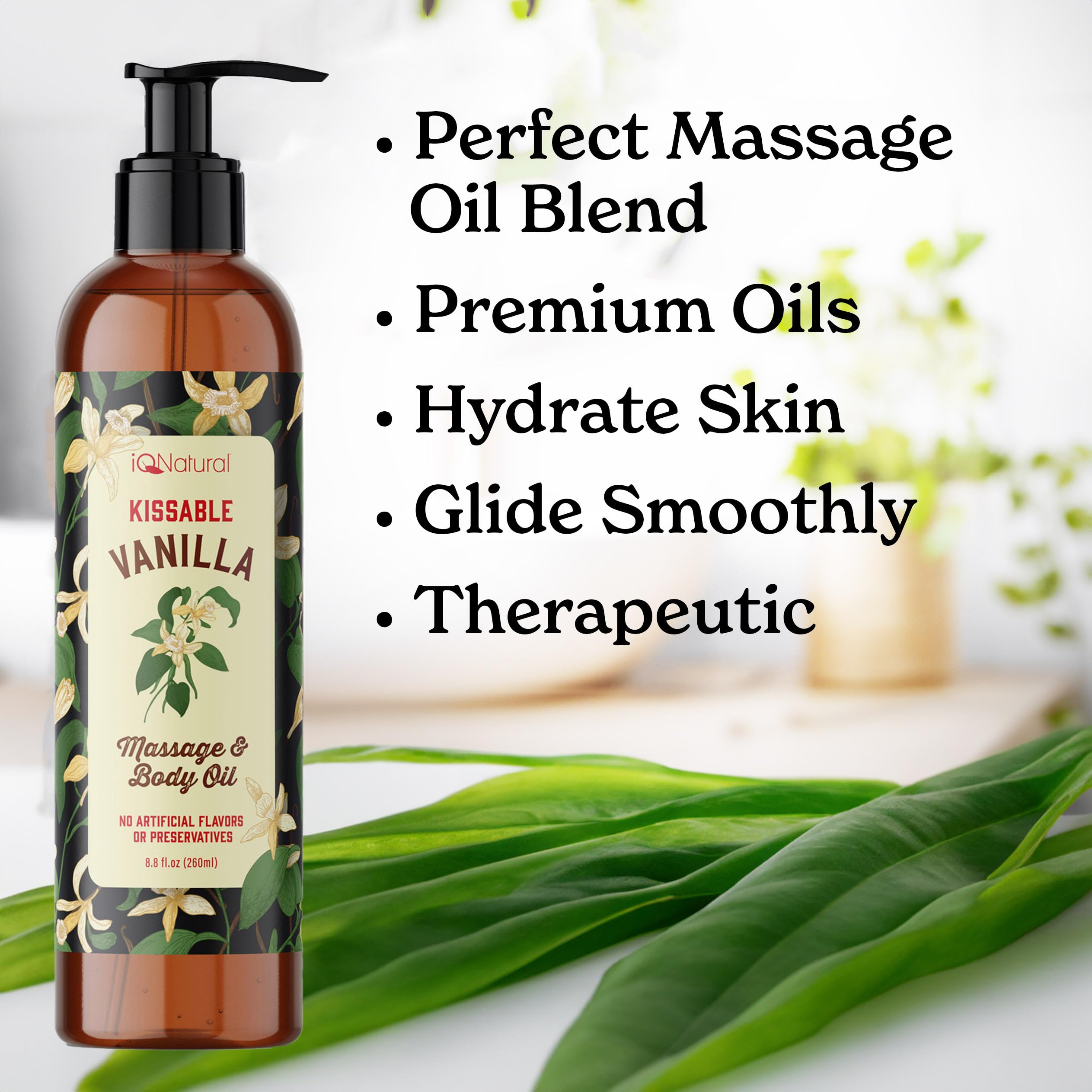 Edible Massage Oil for Couples - Warming & Sensual Body Massage Oil for Intimacy & Relaxation - 8oz (237ml) - Perfect for Date Nights, Massage Therapy & Romantic Evenings