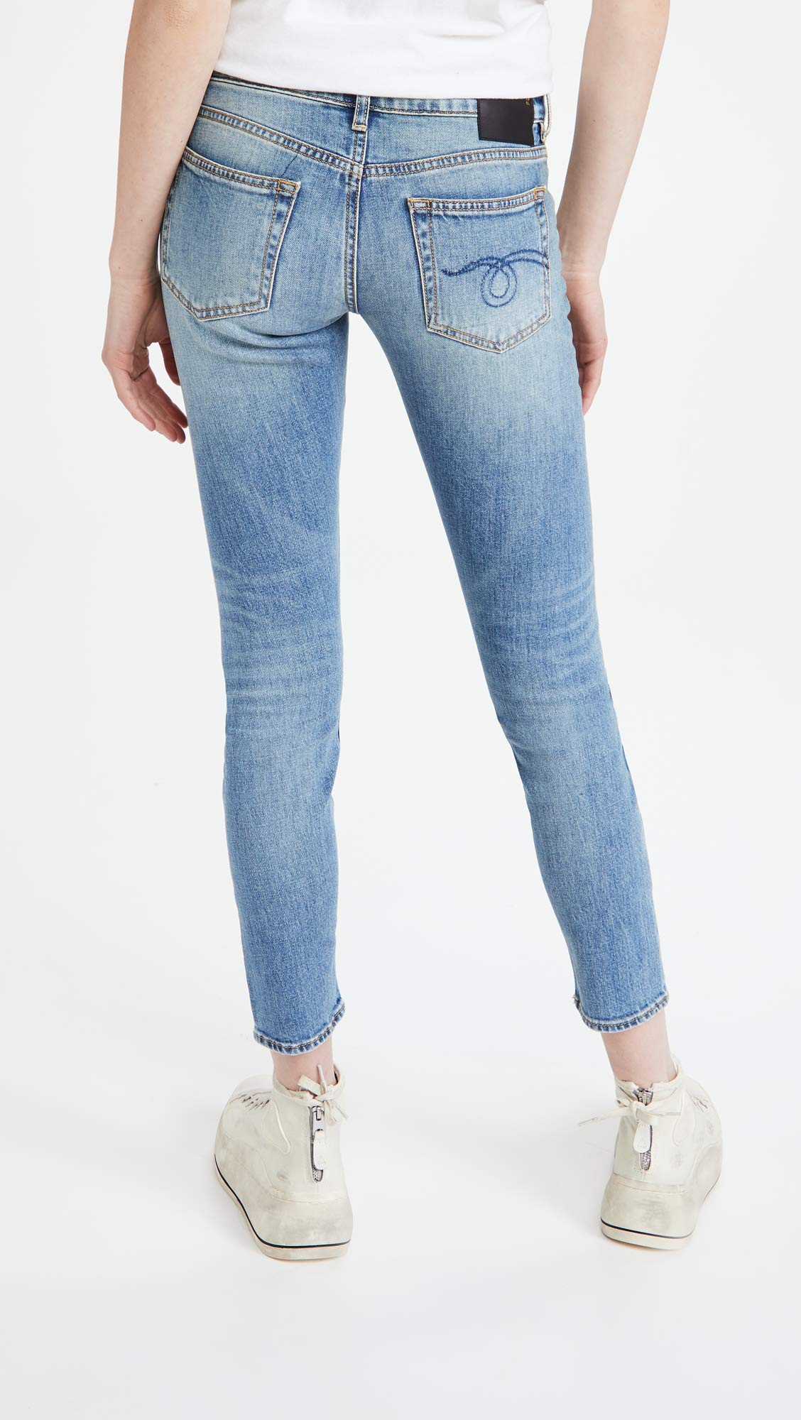 R13 Women's Boy Skinny Jeans - High Waist Stretch Denim Pants for Casual Outfits & Night Out | Trendy Slim Fit Jeans for Women