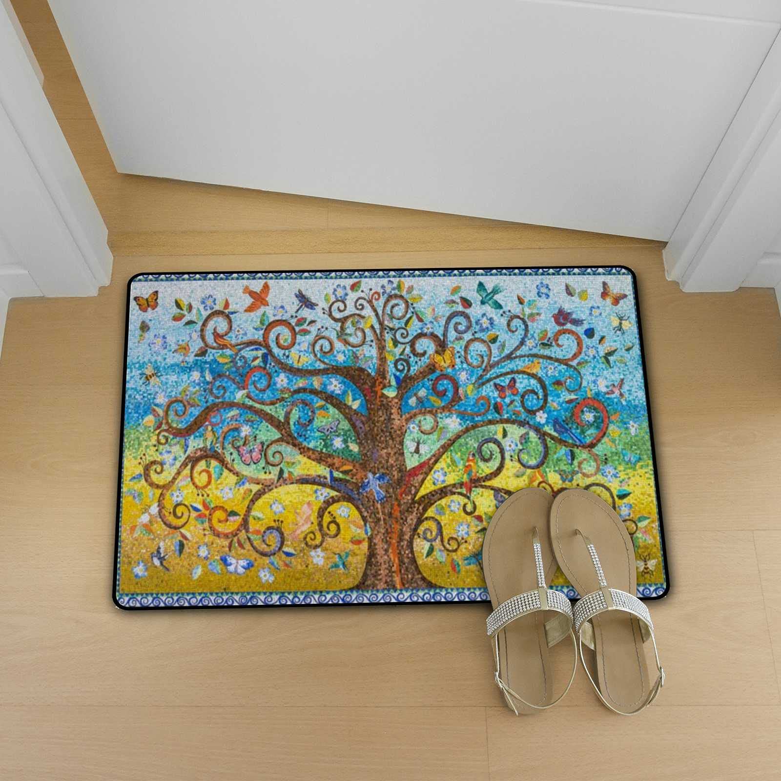 Non-Slip Microfiber Bath Mat - Super Absorbent Soft Bathroom Rug with Tree Pattern, 31x20 Inch, Washable Shower Mat for Bathroom, Entryway & Standing Comfort - Perfect for Wet Floors and Spa-Like Relaxation