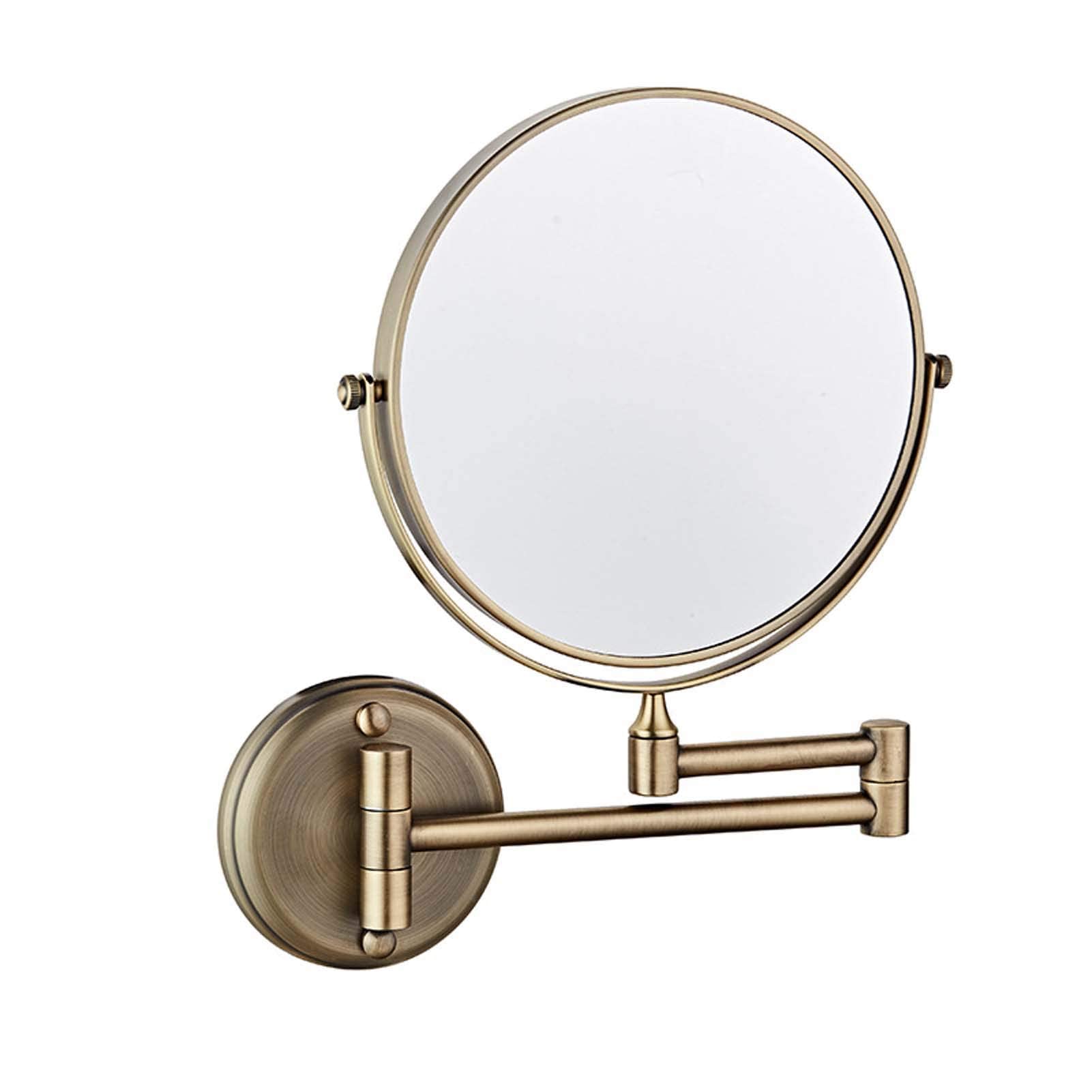 LADYG Wall Mounted Makeup Mirror with 3X/5X/7X/10X Magnification - 360° Swivel Extendable Cosmetic Vanity Mirror for Bathroom & Shaving - Round Chrome Nickel Finish (3X Magnification) - Perfect for Makeup Application, Grooming & Skincare Routines