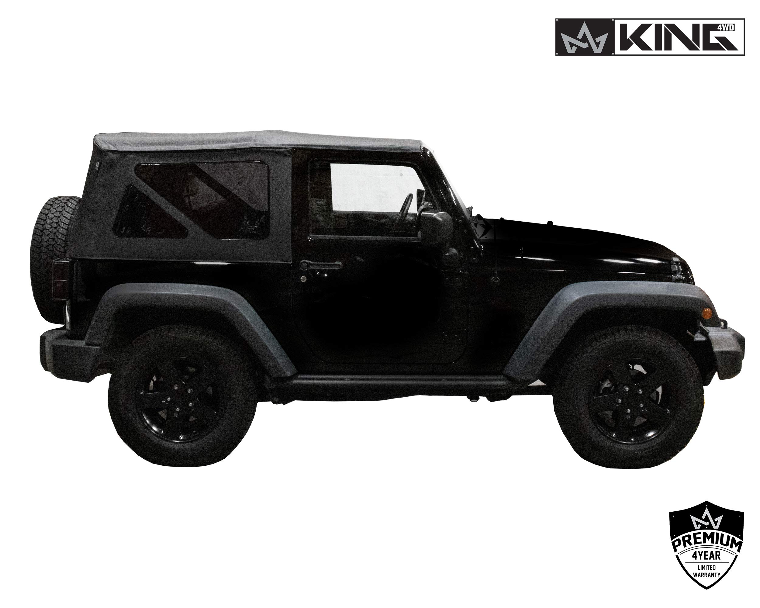 Black Diamond Replacement Soft Top for Jeep Wrangler JK 2-Door (2010-2018) - 31% Tinted Windows - OEM Hardware Compatible - Durable & Weatherproof for Off-Road Adventures & Daily Driving