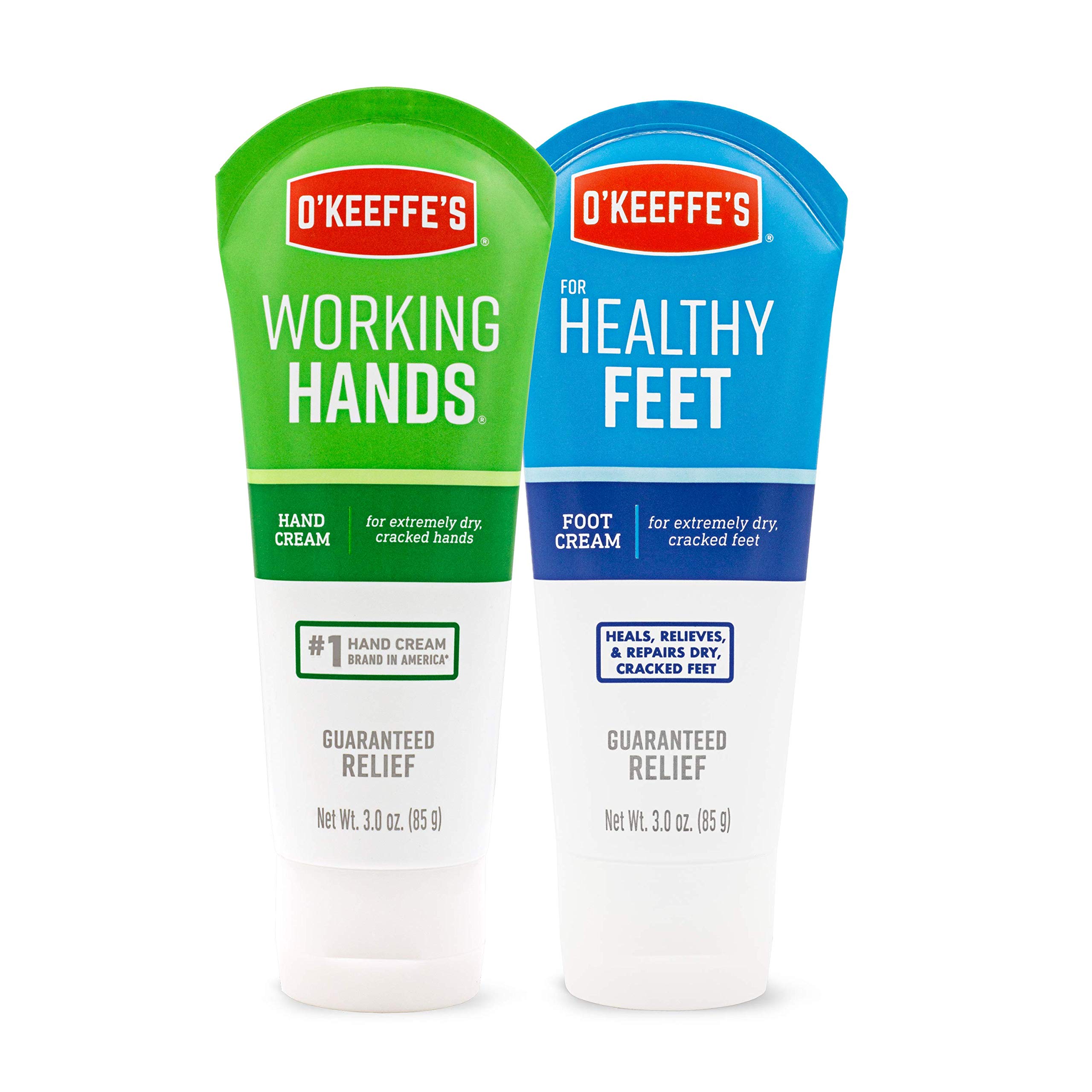 O'Keeffe's Working Hands Hand Cream & Healthy Feet Foot Cream - 3oz Each - Intense Moisturizer for Dry, Cracked Hands & Feet - Perfect for Gardeners, Construction Workers & Outdoor Enthusiasts