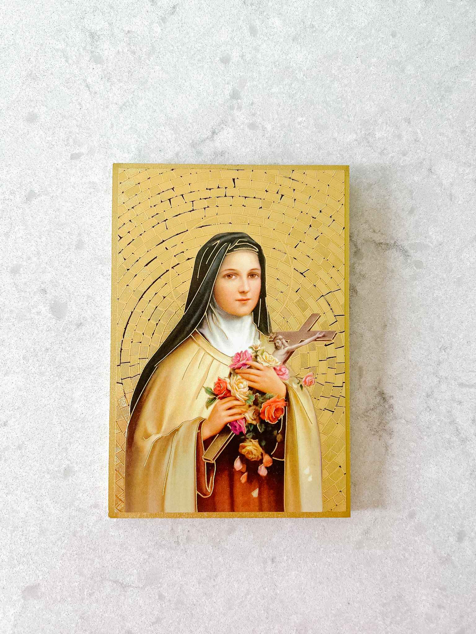 St. Therese of Lisieux Plaque - Small Religious Wall Decor for Home, Church & Prayer Room - Perfect for Catholic Gifts & Devotional Spaces