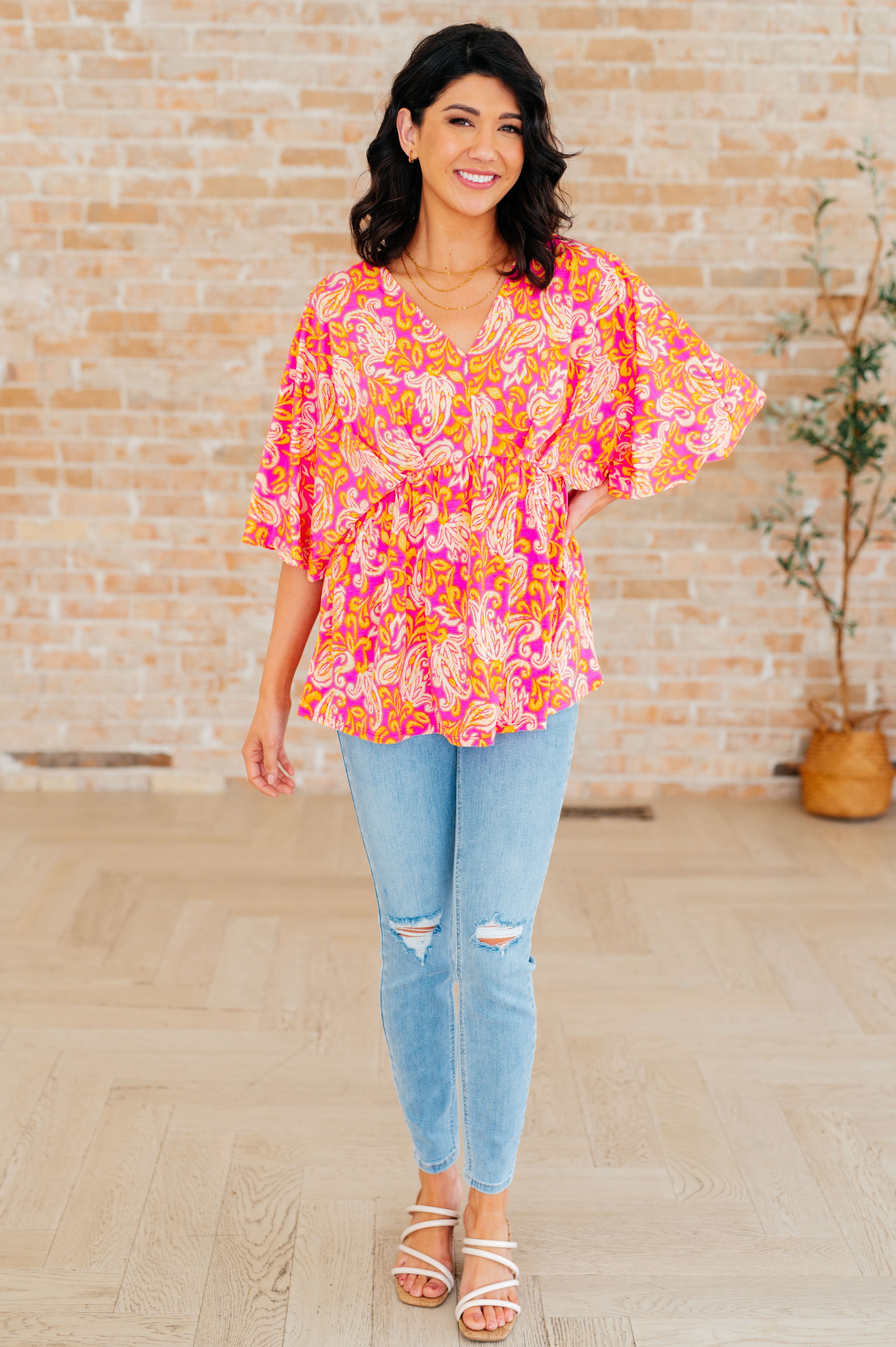 Dreamer Peplum Top - Women's Floral Lace Blouse in Soft Pink for Casual Wear & Date Night Outfits
