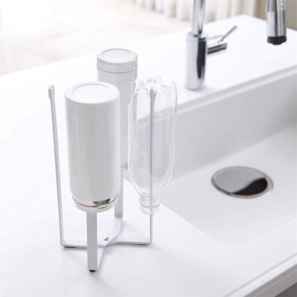Multifunctional Eco-Friendly Stylish Cup Drain Rack & Kitchen Stand with Plastic Bag Holder for Home Kitchen Organization (White) - Perfect for Small Spaces & Modern Kitchens