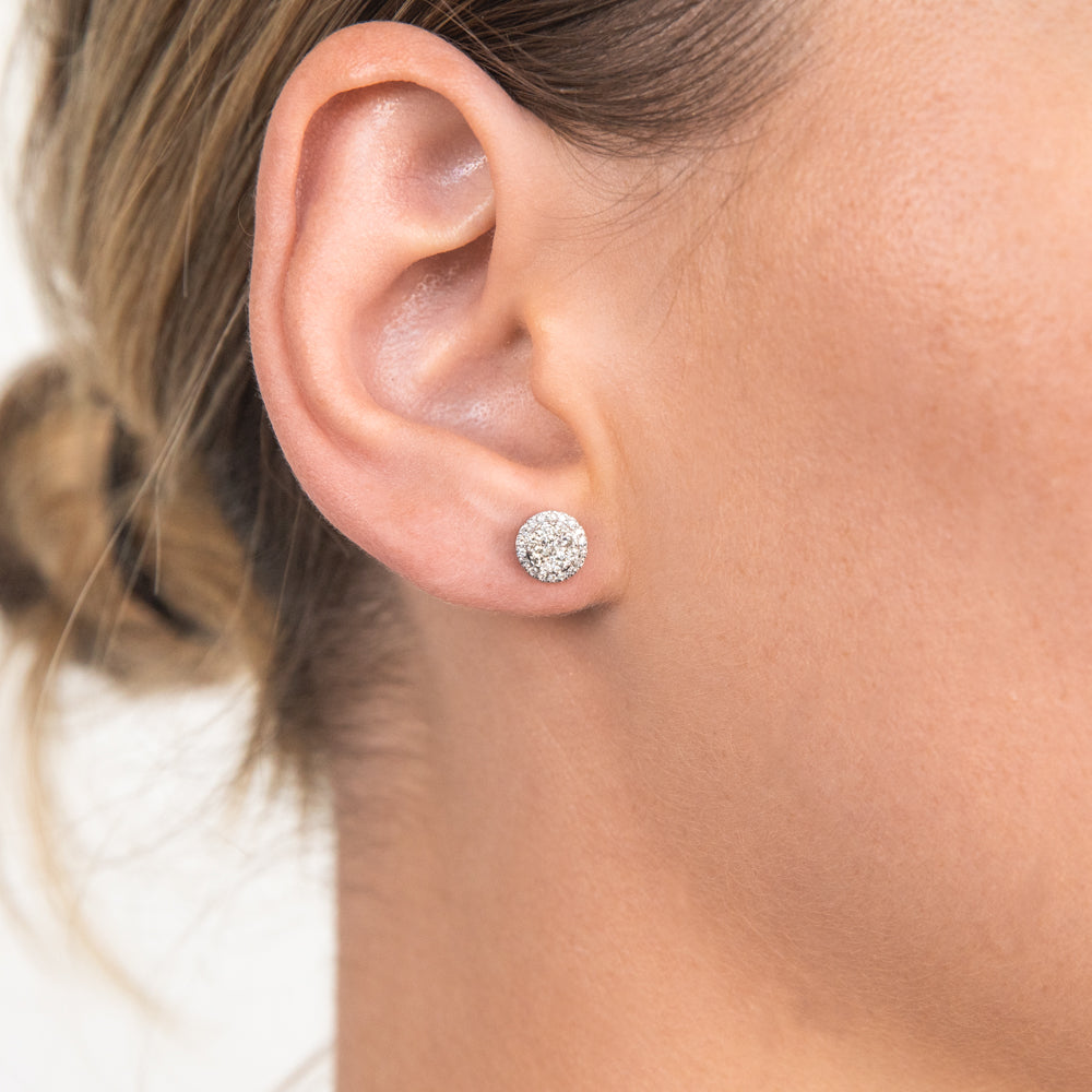 9ct White Gold 1/2 Carat Diamond Stud Earrings for Women - Elegant & Timeless Jewelry Gift for Anniversary, Wedding, or Special Occasion