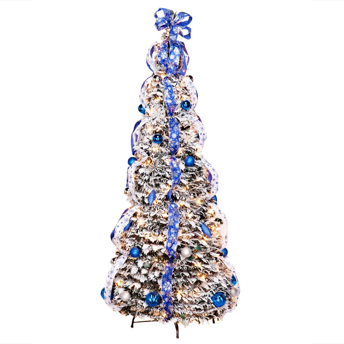 6' Snow Frosted Winter Style Pull-Up Christmas Tree by Holiday PeakTM - Perfect for Home, Office & Holiday Decorations