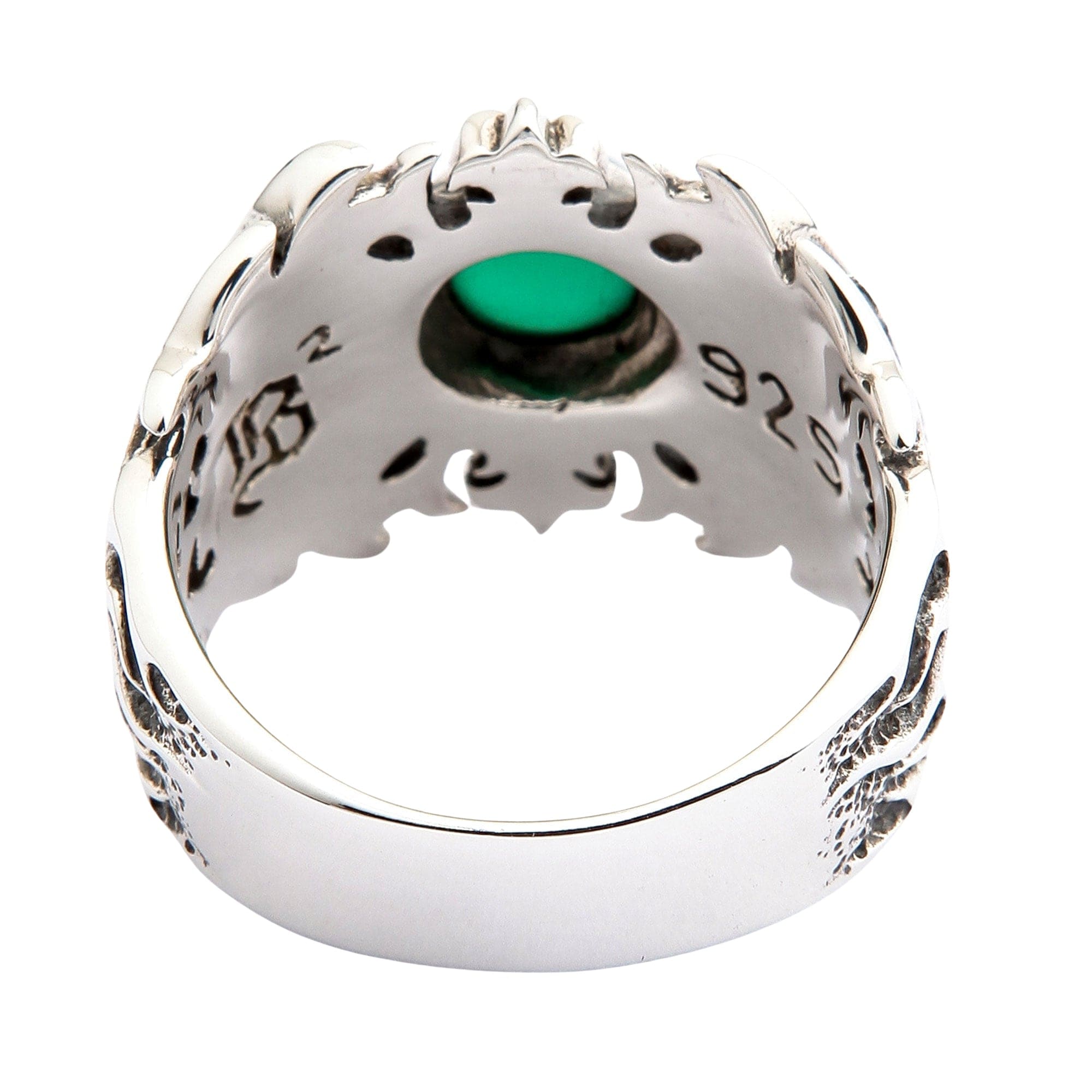 Green Agate 925 Sterling Silver Tribal Men's Ring for Spiritual Healing & Meditation - Handmade Boho Jewelry for Men, Perfect for Gifts, Yoga & Energy Balancing